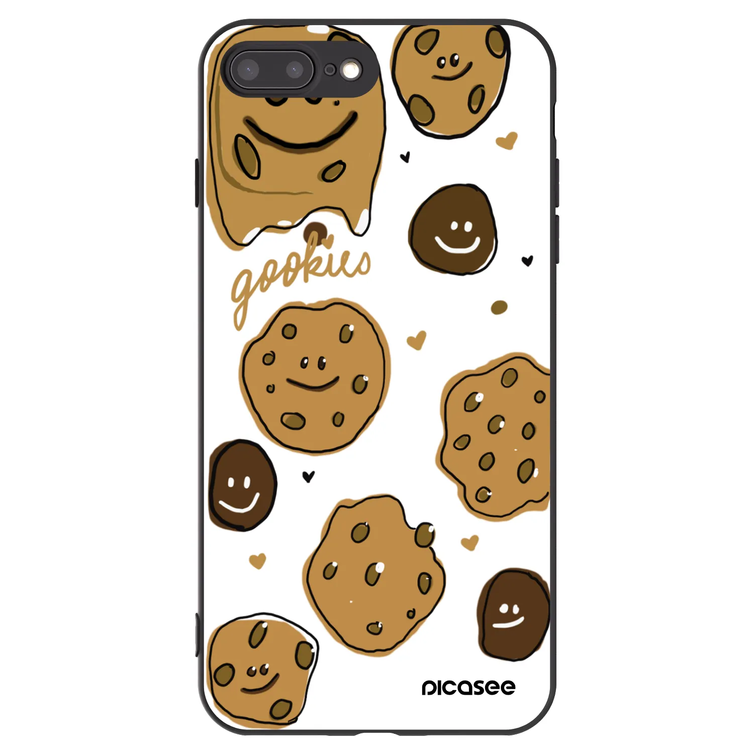 Picasee crna silikonska maskica za Apple iPhone 8 Plus - Gookies