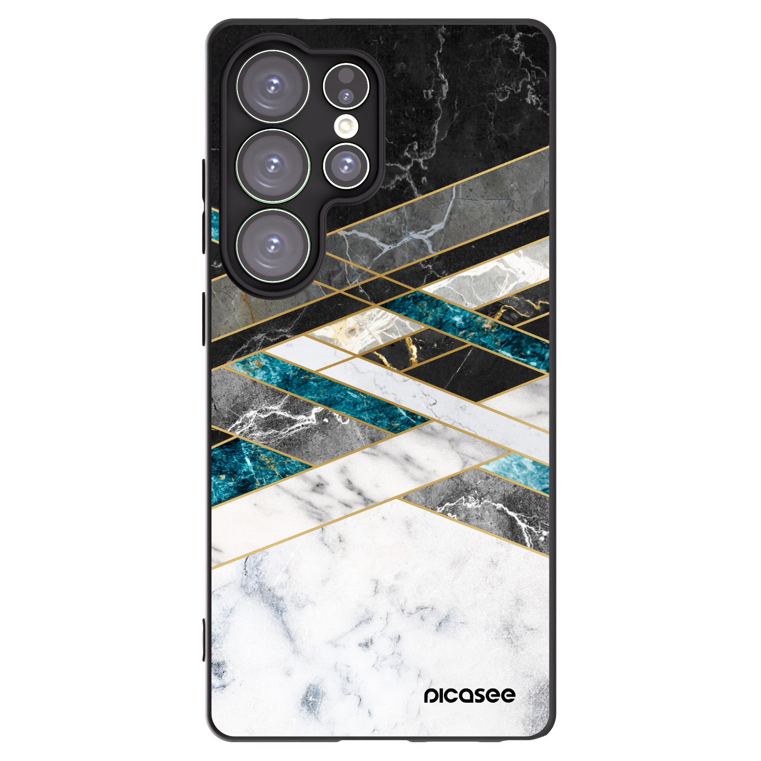 Picasee crna silikonska maskica za Samsung Galaxy S25 Ultra 5G - Black & White geometry