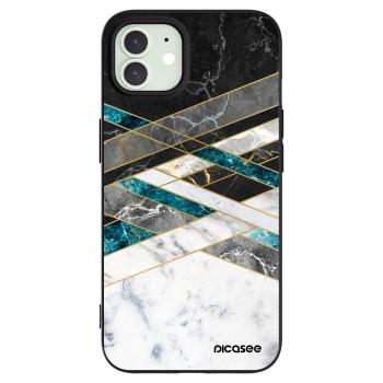 Picasee crna silikonska maskica za Apple iPhone 12 - Black & White geometry