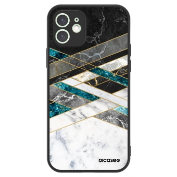 Picasee ULTIMATE CASE MagSafe za Apple iPhone 12 - Black & White geometry