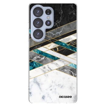 Picasee silikonska prozirna maskica za Samsung Galaxy S25 Ultra 5G - Black & White geometry