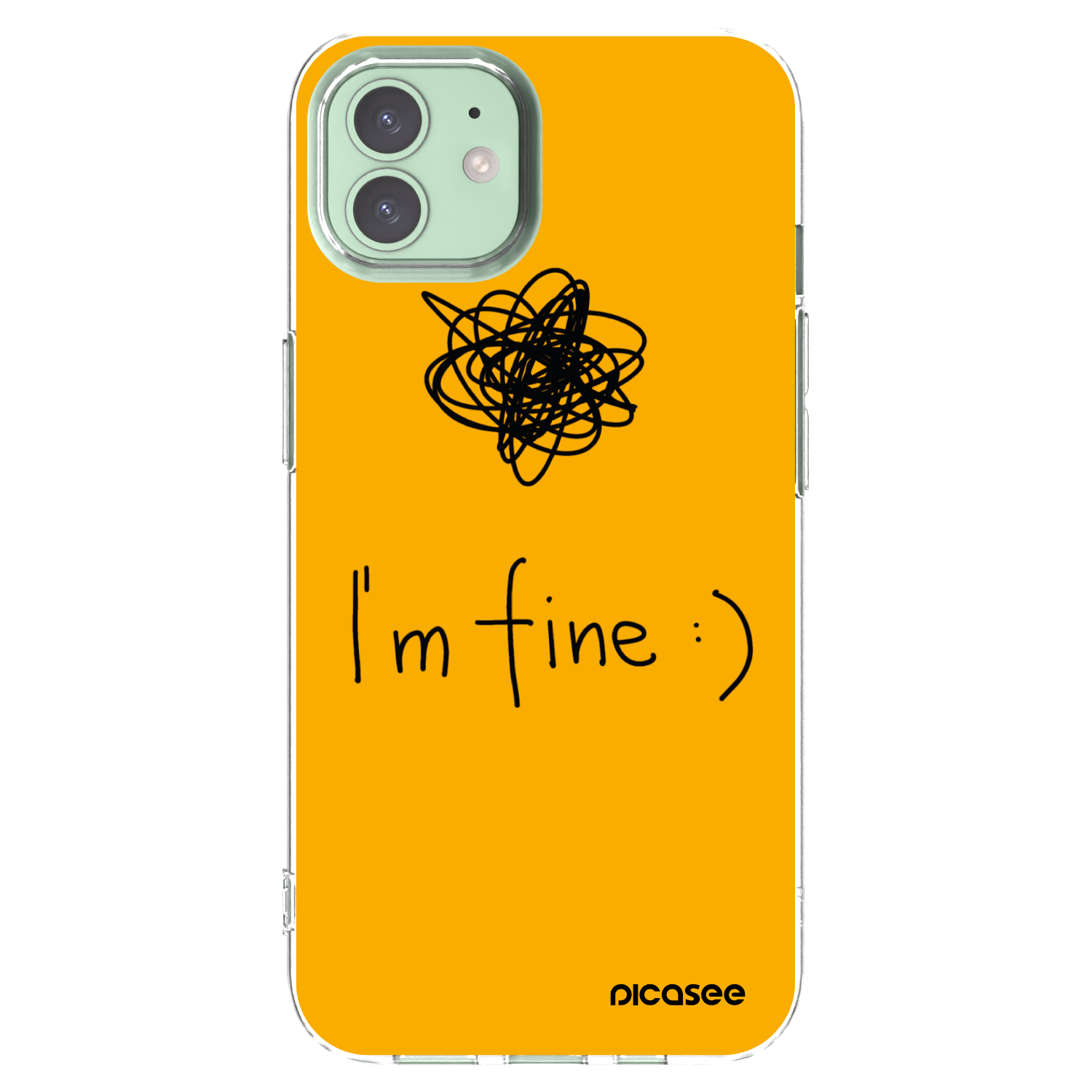 Picasee silikonska prozirna maskica za Apple iPhone 12 - I am fine