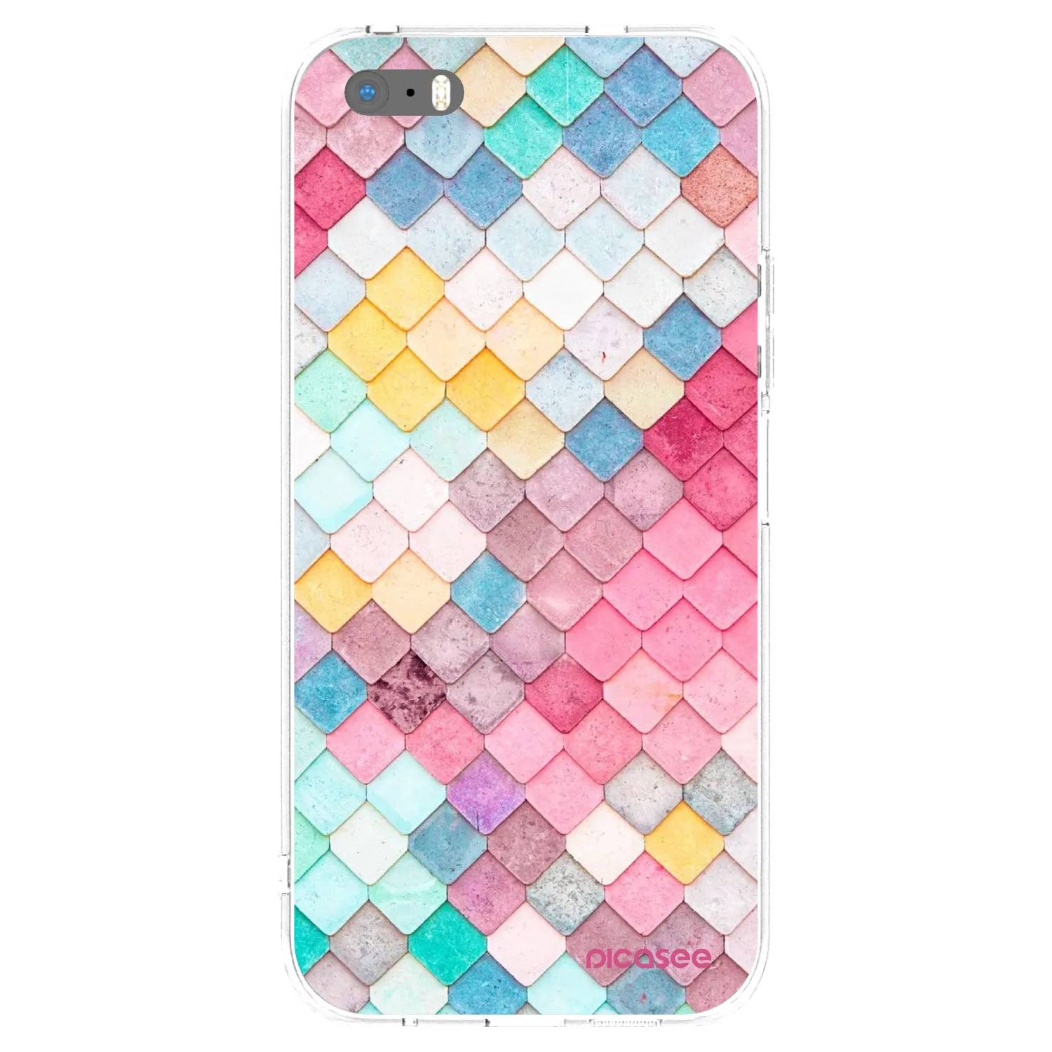 Picasee silikonska prozirna maskica za Apple iPhone 5/5S/SE - Colorful roof