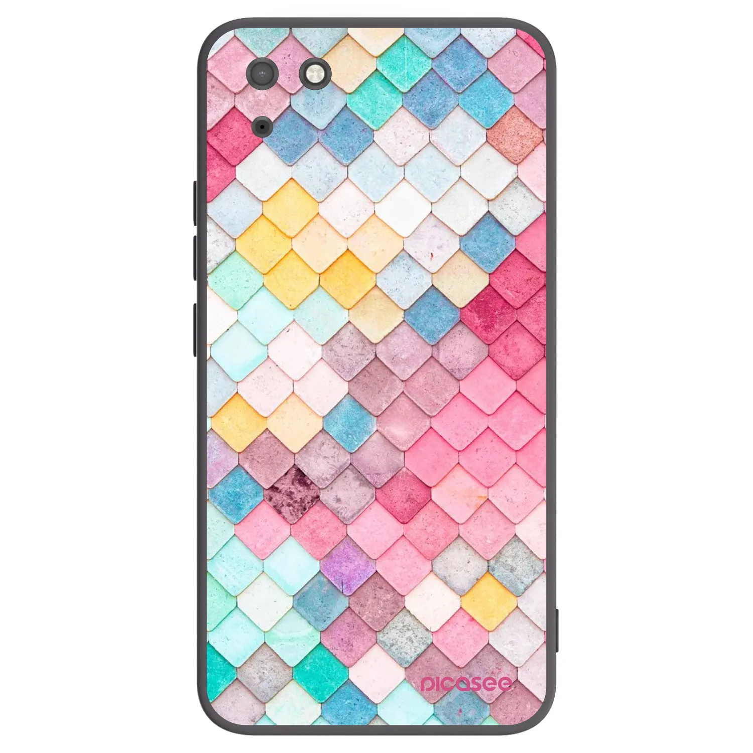 Picasee crna silikonska maskica za Huawei Y5P - Colorful roof