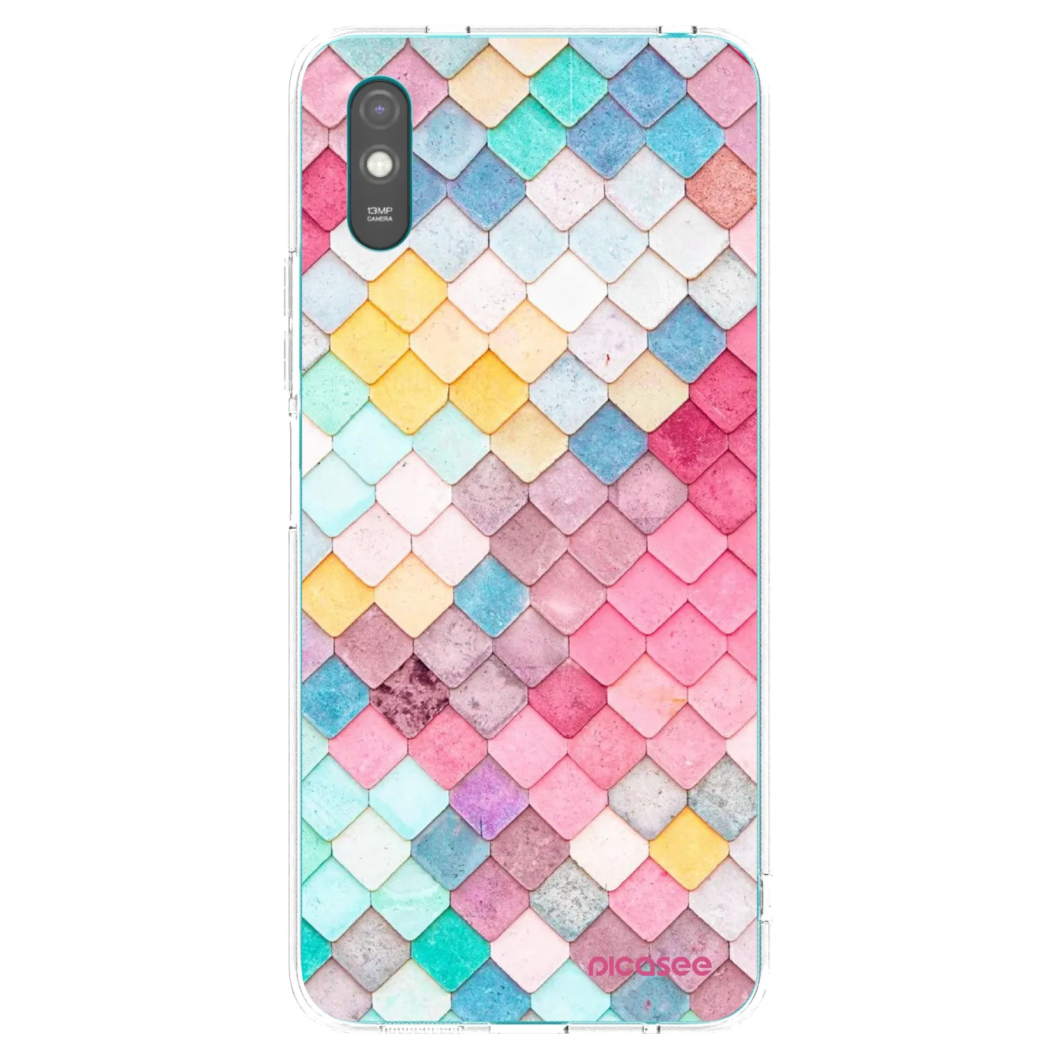 Picasee silikonska prozirna maskica za Xiaomi Redmi 9A - Colorful roof