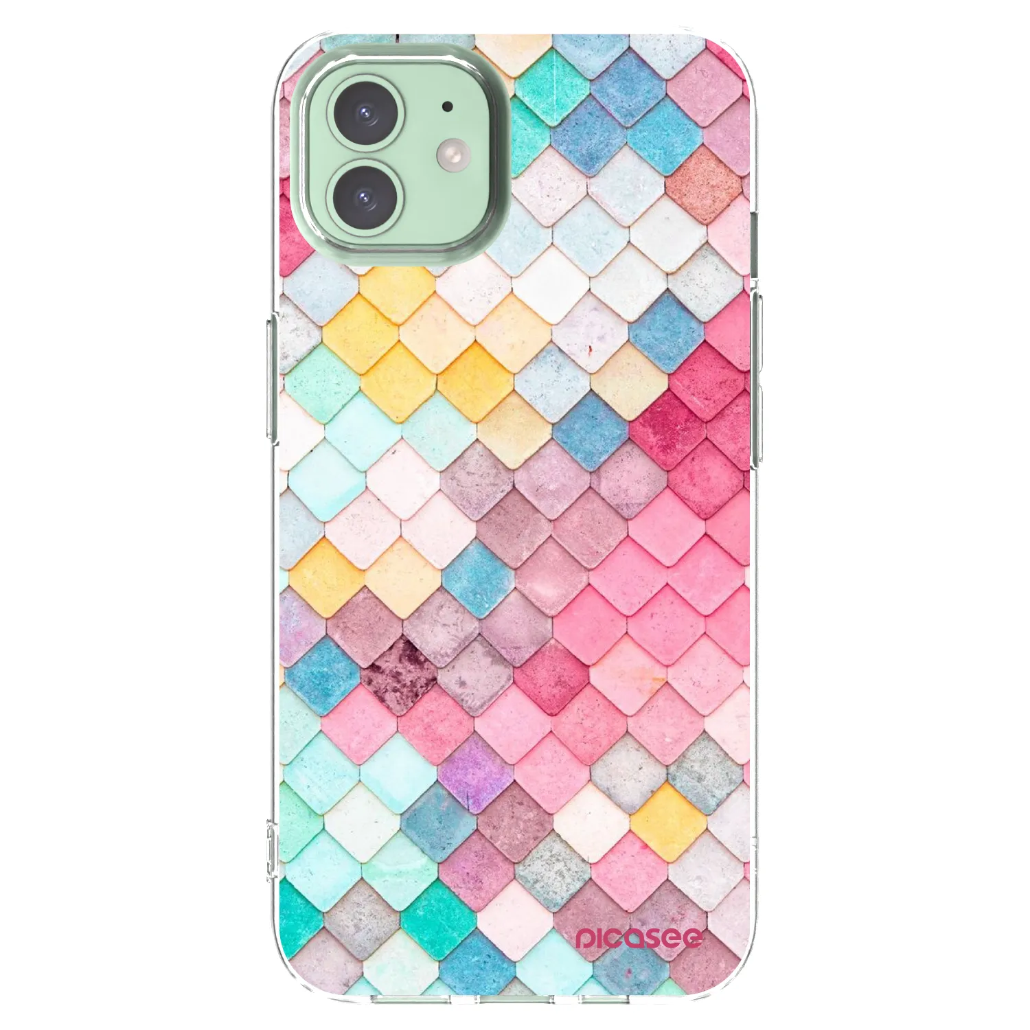 Picasee silikonska prozirna maskica za Apple iPhone 12 Pro - Colorful roof