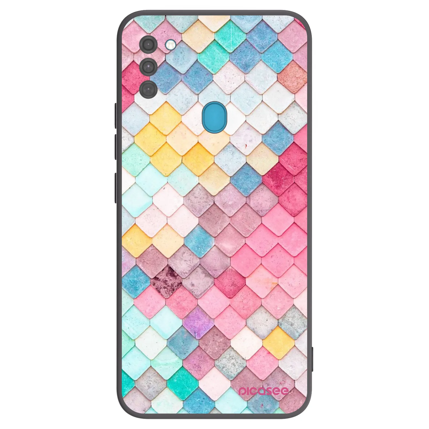 Picasee crna silikonska maskica za Samsung Galaxy M11 - Colorful roof