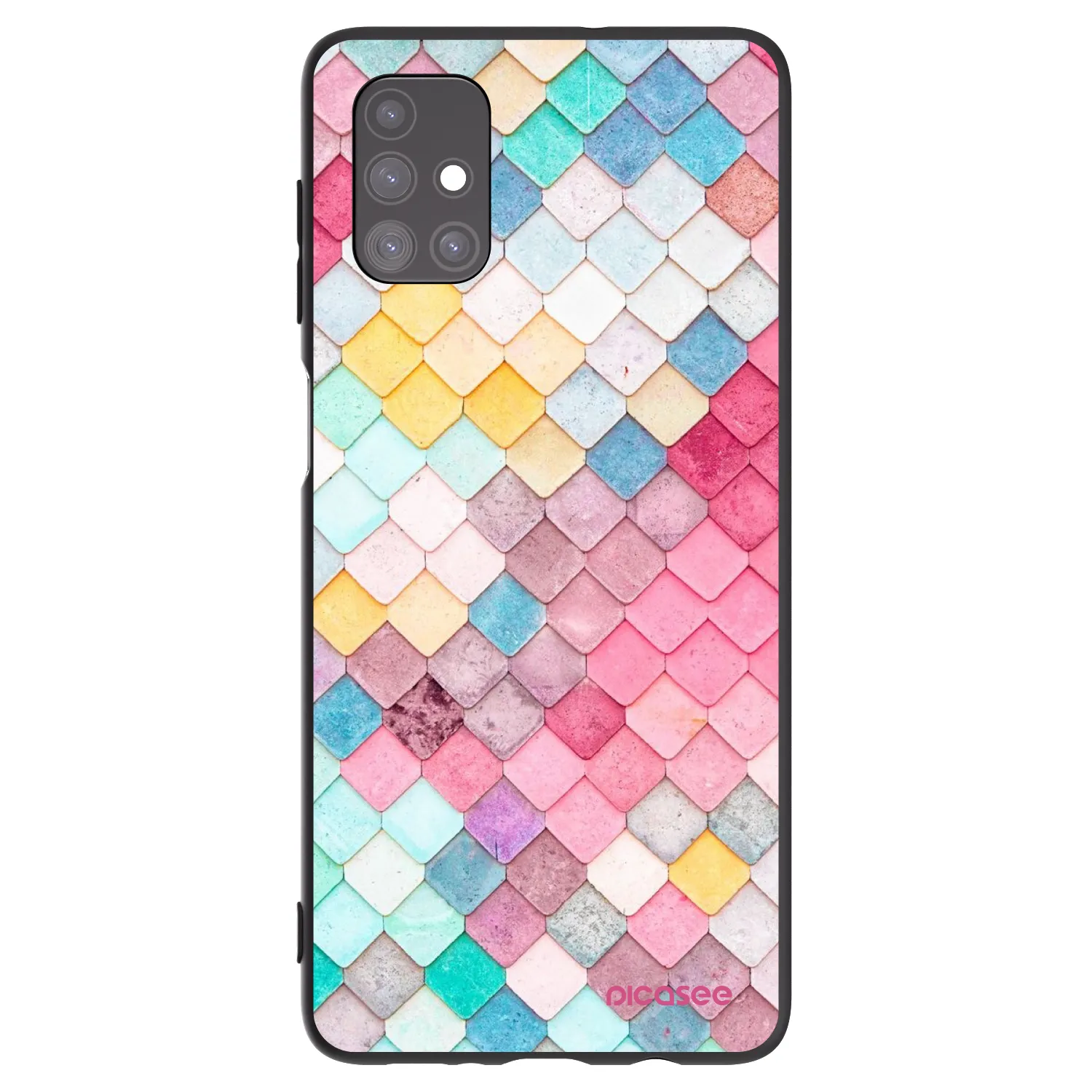 Picasee crna silikonska maskica za Samsung Galaxy M51 M515F - Colorful roof
