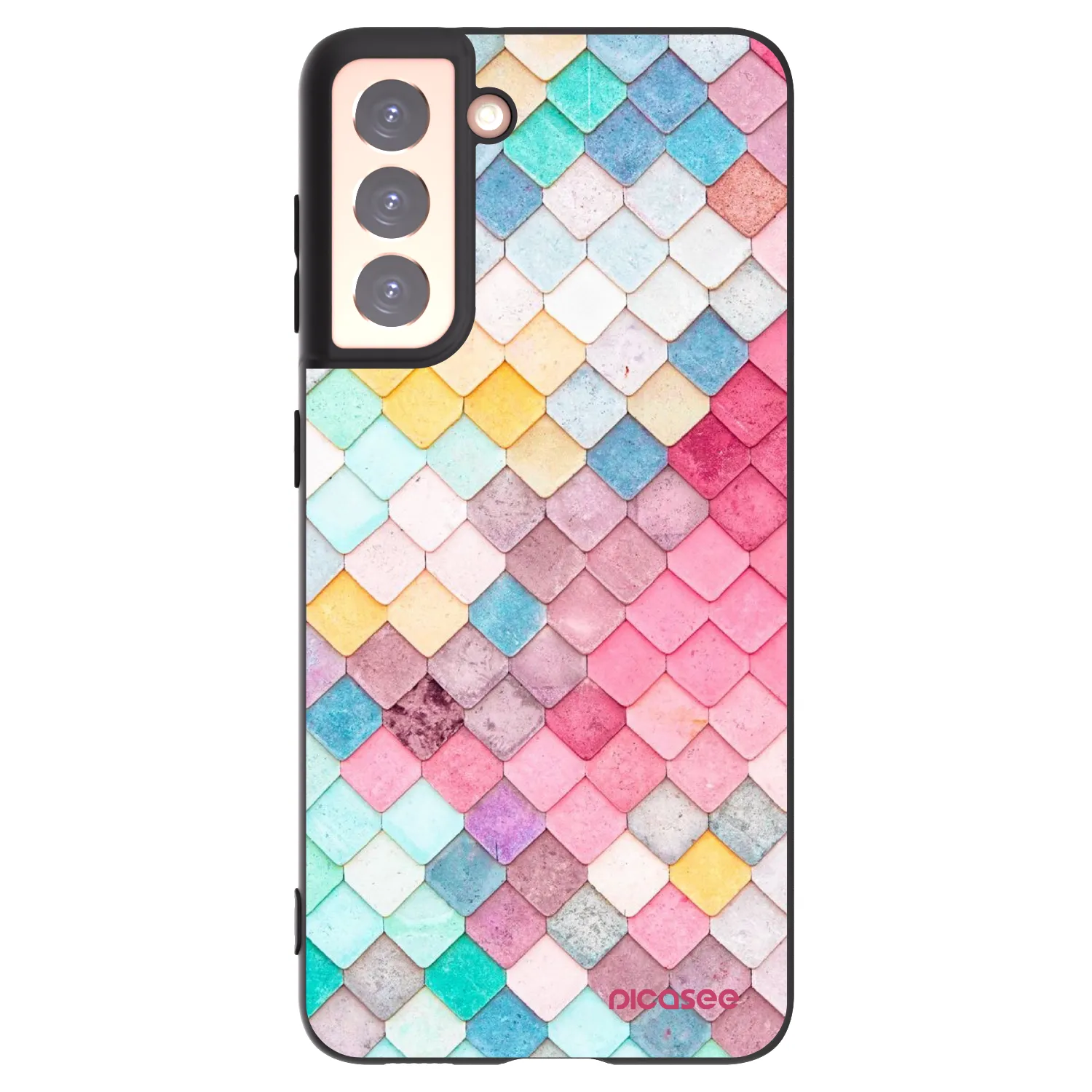 Picasee crna silikonska maskica za Samsung Galaxy S21 5G G991B - Colorful roof