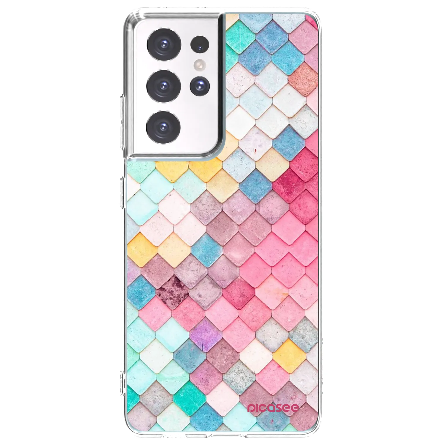 Picasee silikonska prozirna maskica za Samsung Galaxy S21 Ultra 5G G998B - Colorful roof