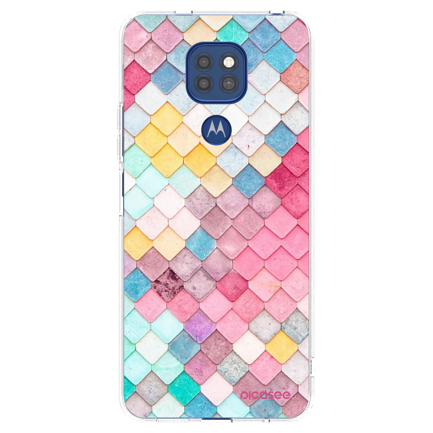 Picasee silikonska prozirna maskica za Motorola Moto G9 Play - Colorful roof