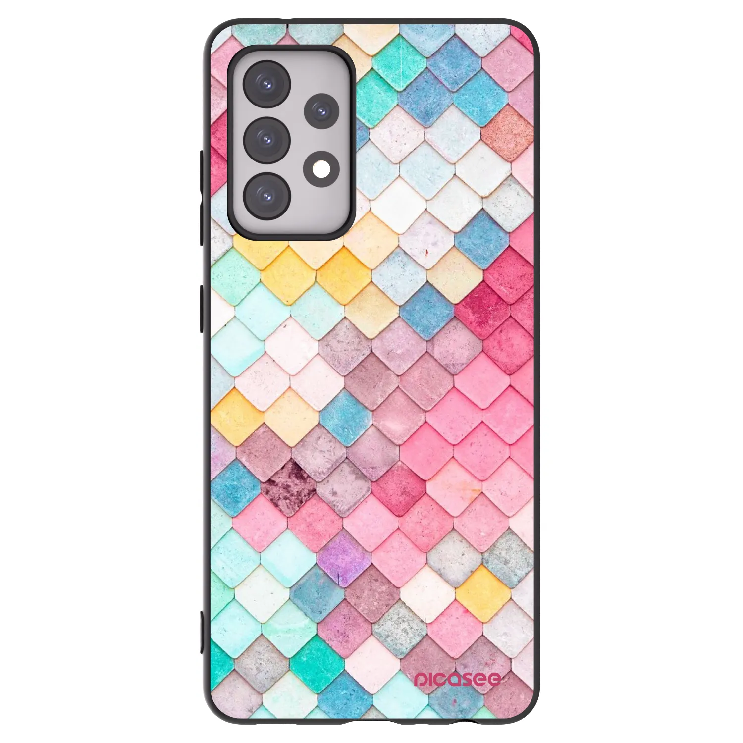 Picasee crna silikonska maskica za Samsung Galaxy A52 5G A525F - Colorful roof