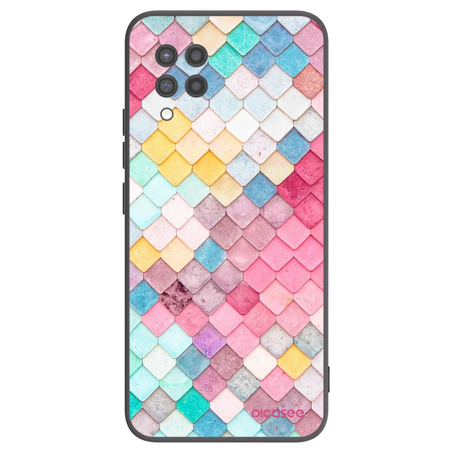 Picasee crna silikonska maskica za Samsung Galaxy A42 A426B - Colorful roof
