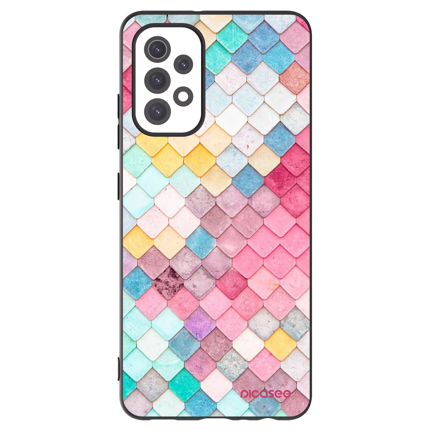 Picasee crna silikonska maskica za Samsung Galaxy A32 5G A326B - Colorful roof
