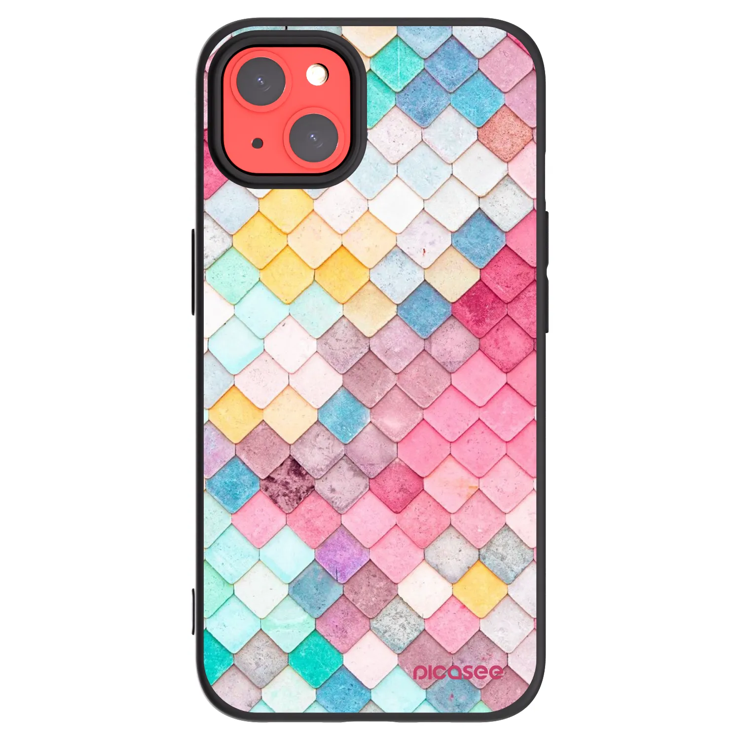 Picasee crna silikonska maskica za Apple iPhone 13 - Colorful roof