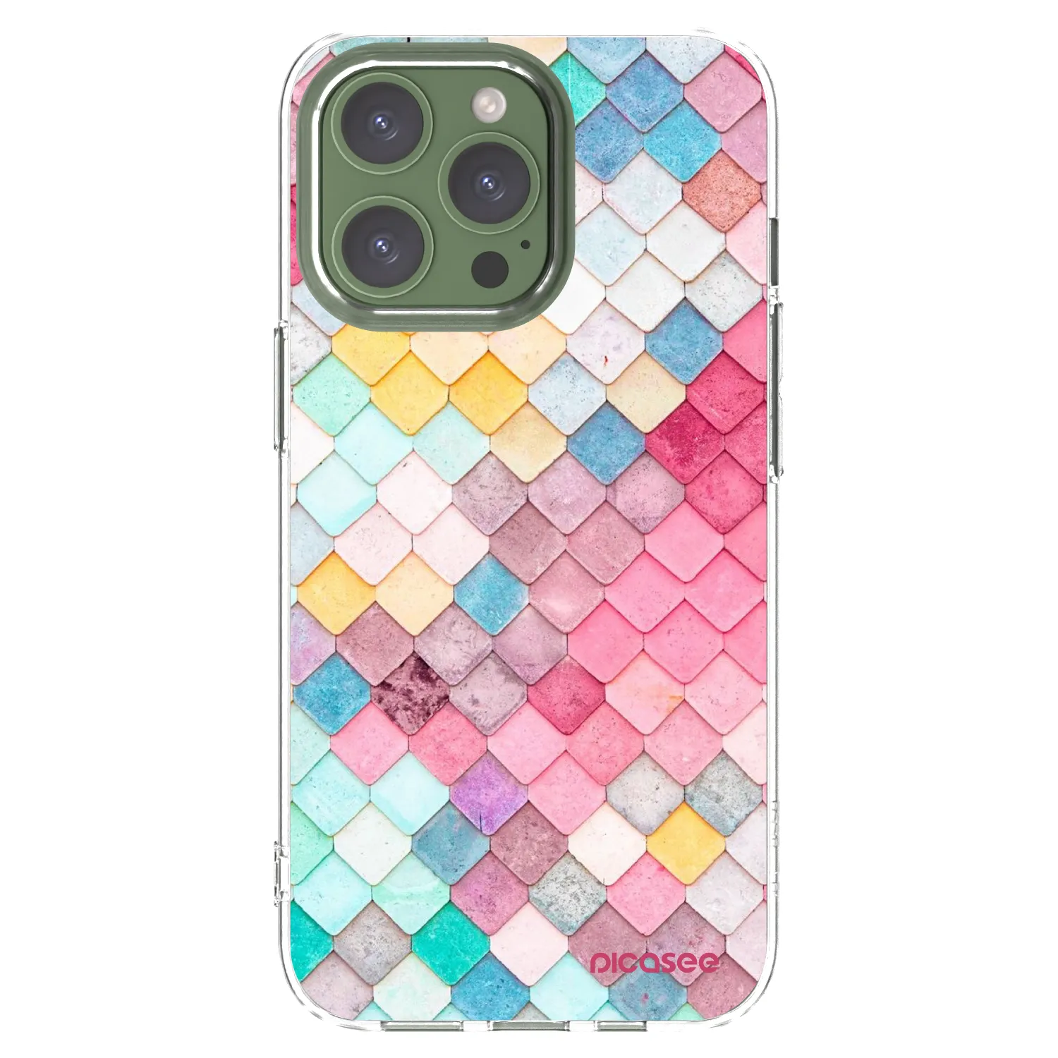Picasee silikonska prozirna maskica za Apple iPhone 13 Pro - Colorful roof