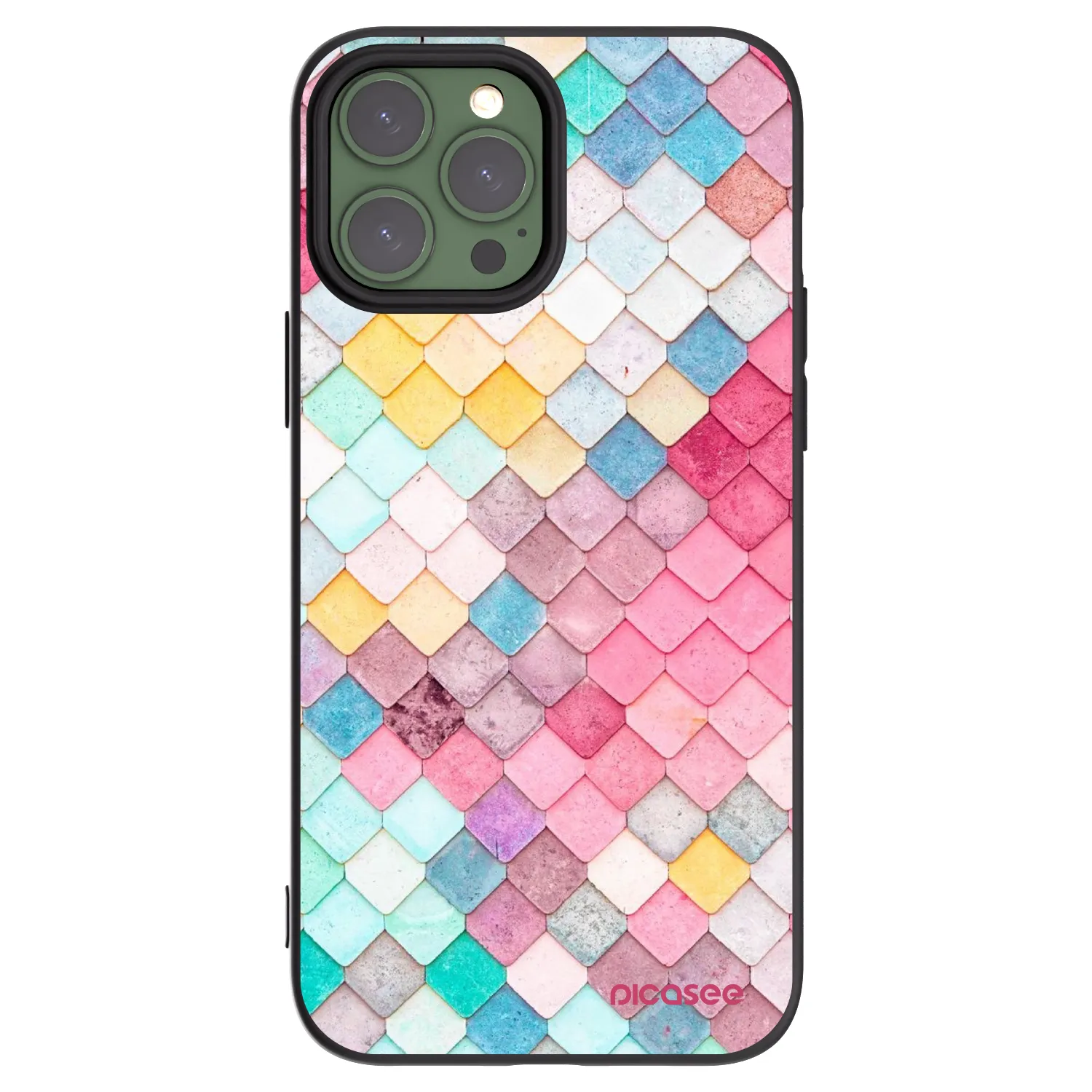 Picasee crna silikonska maskica za Apple iPhone 13 Pro Max - Colorful roof