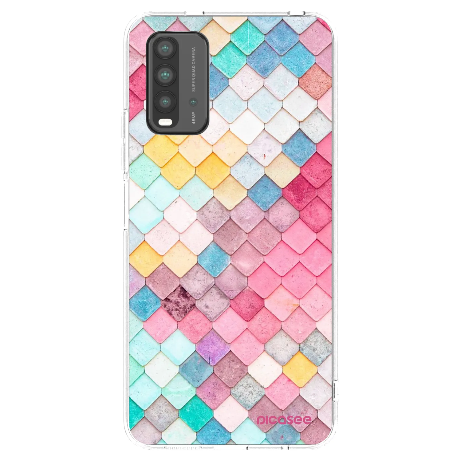 Picasee silikonska prozirna maskica za Xiaomi Redmi 9T - Colorful roof