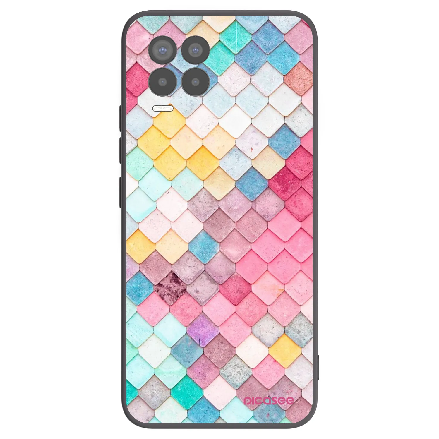 Picasee crna silikonska maskica za Realme 8 Pro - Colorful roof