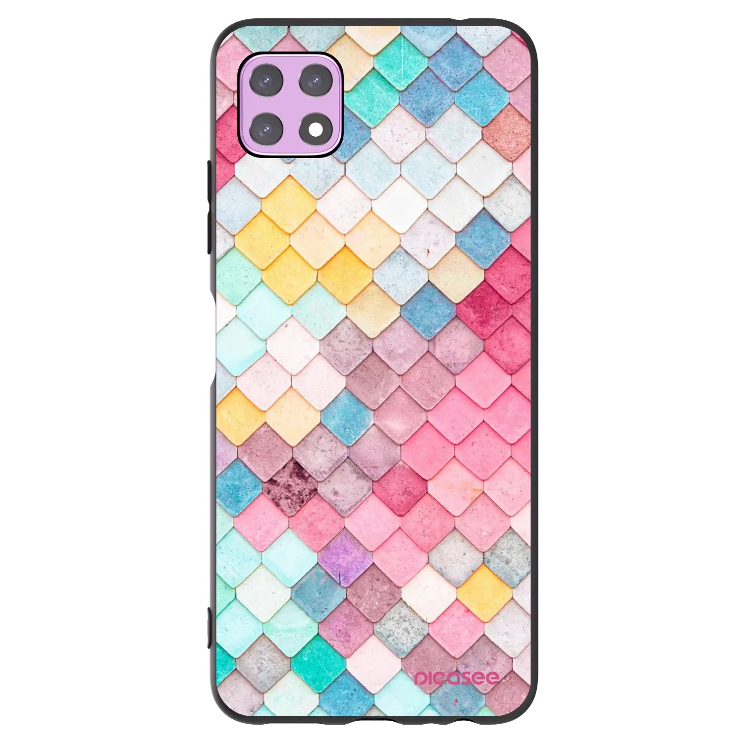 Picasee crna silikonska maskica za Samsung Galaxy A22 A226B 5G - Colorful roof