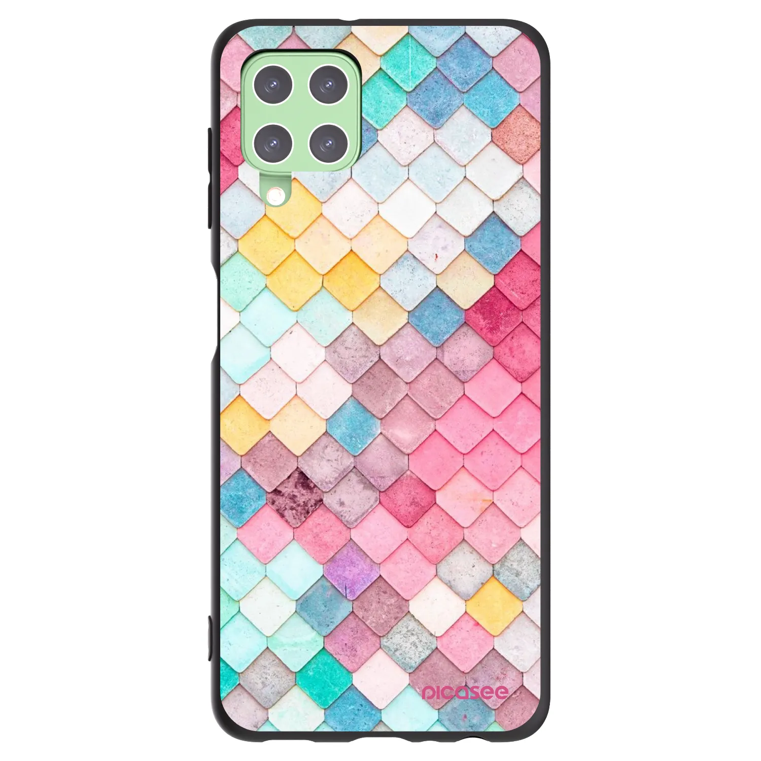 Picasee crna silikonska maskica za Samsung Galaxy A22 A225F 4G - Colorful roof