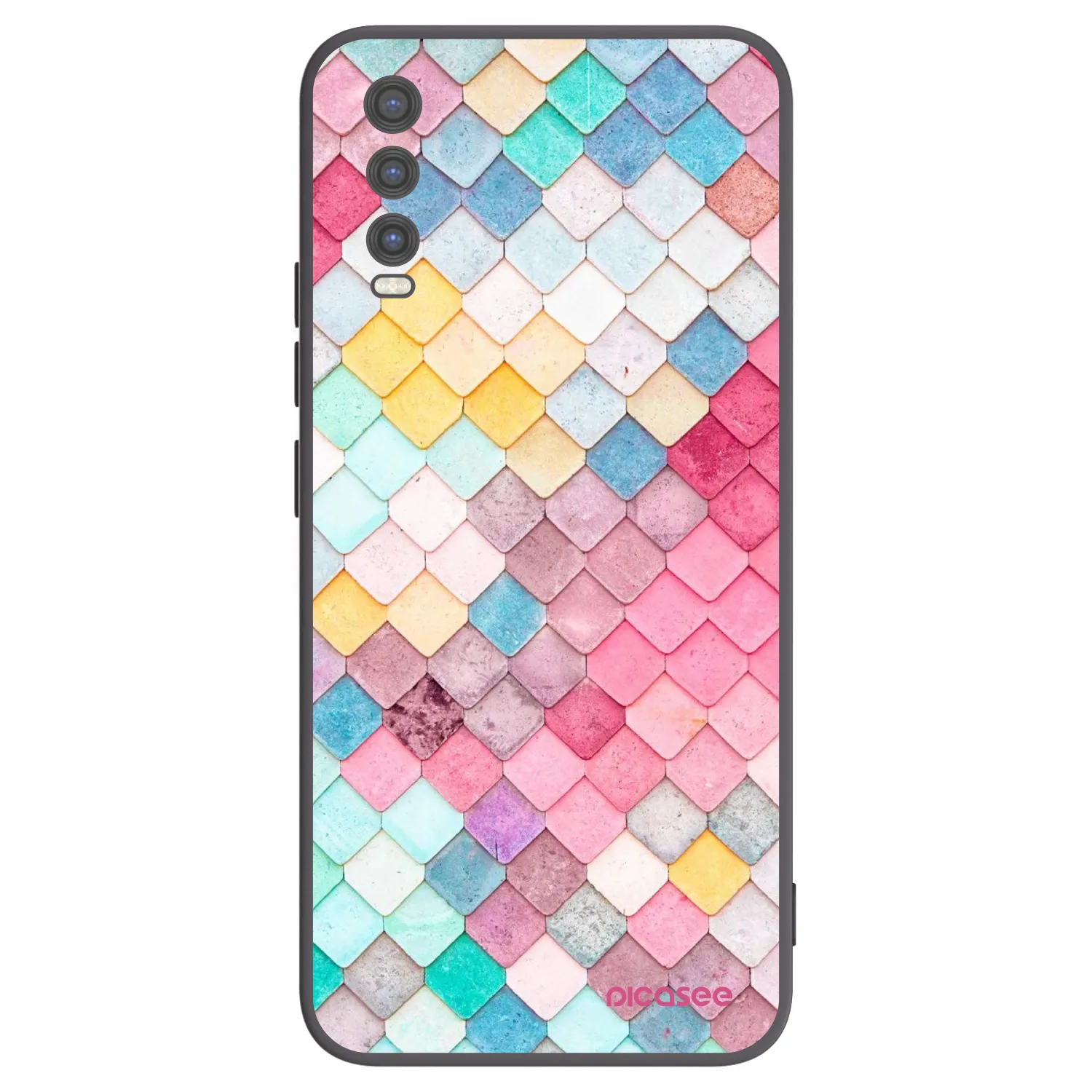 Picasee crna silikonska maskica za Vivo Y20s - Colorful roof