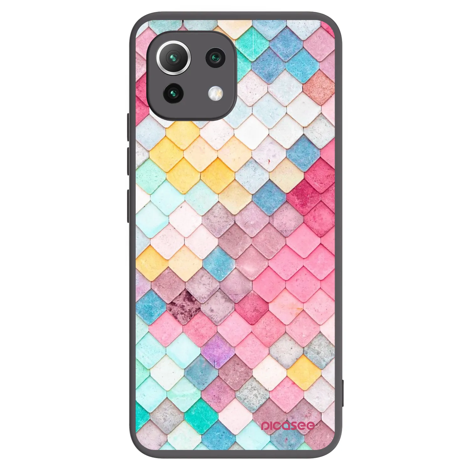 Picasee crna silikonska maskica za Xiaomi 11 Lite 5G NE - Colorful roof