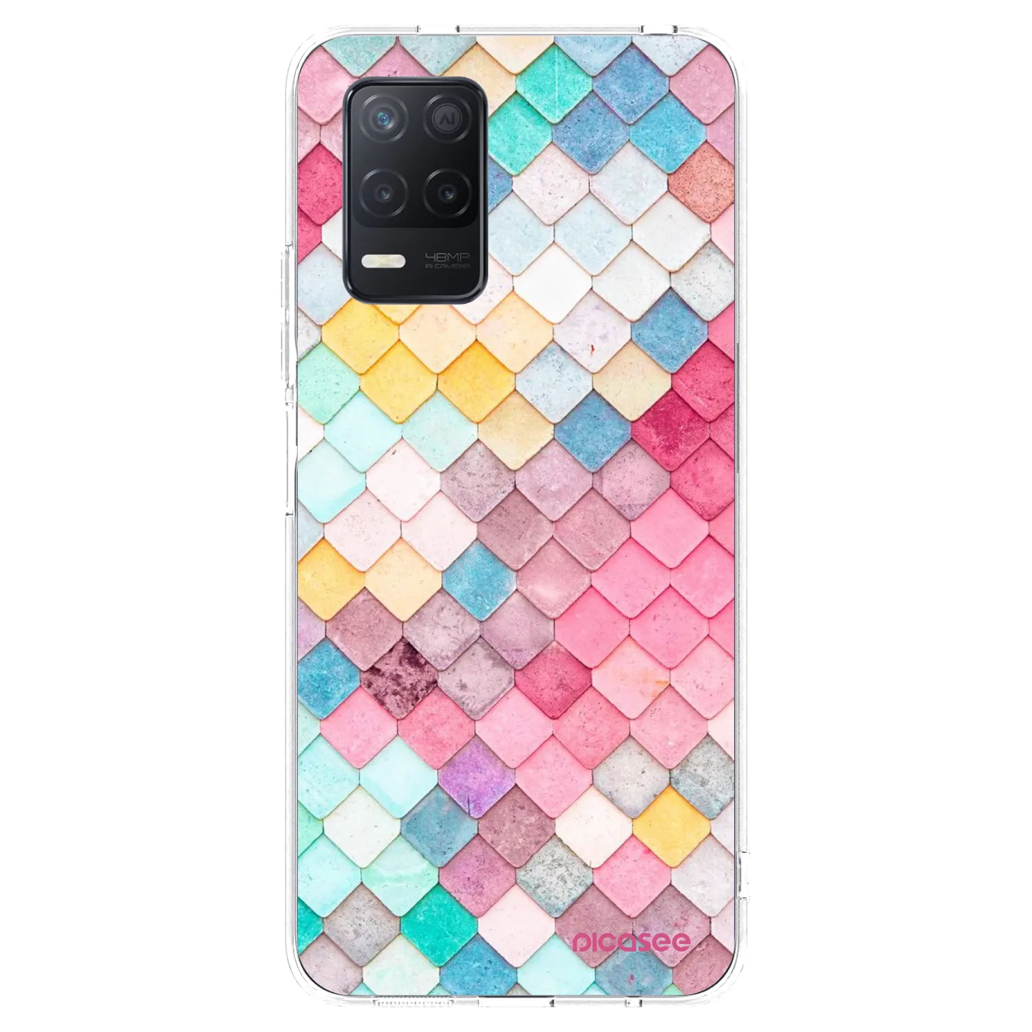 Picasee silikonska prozirna maskica za Realme 8 5G - Colorful roof