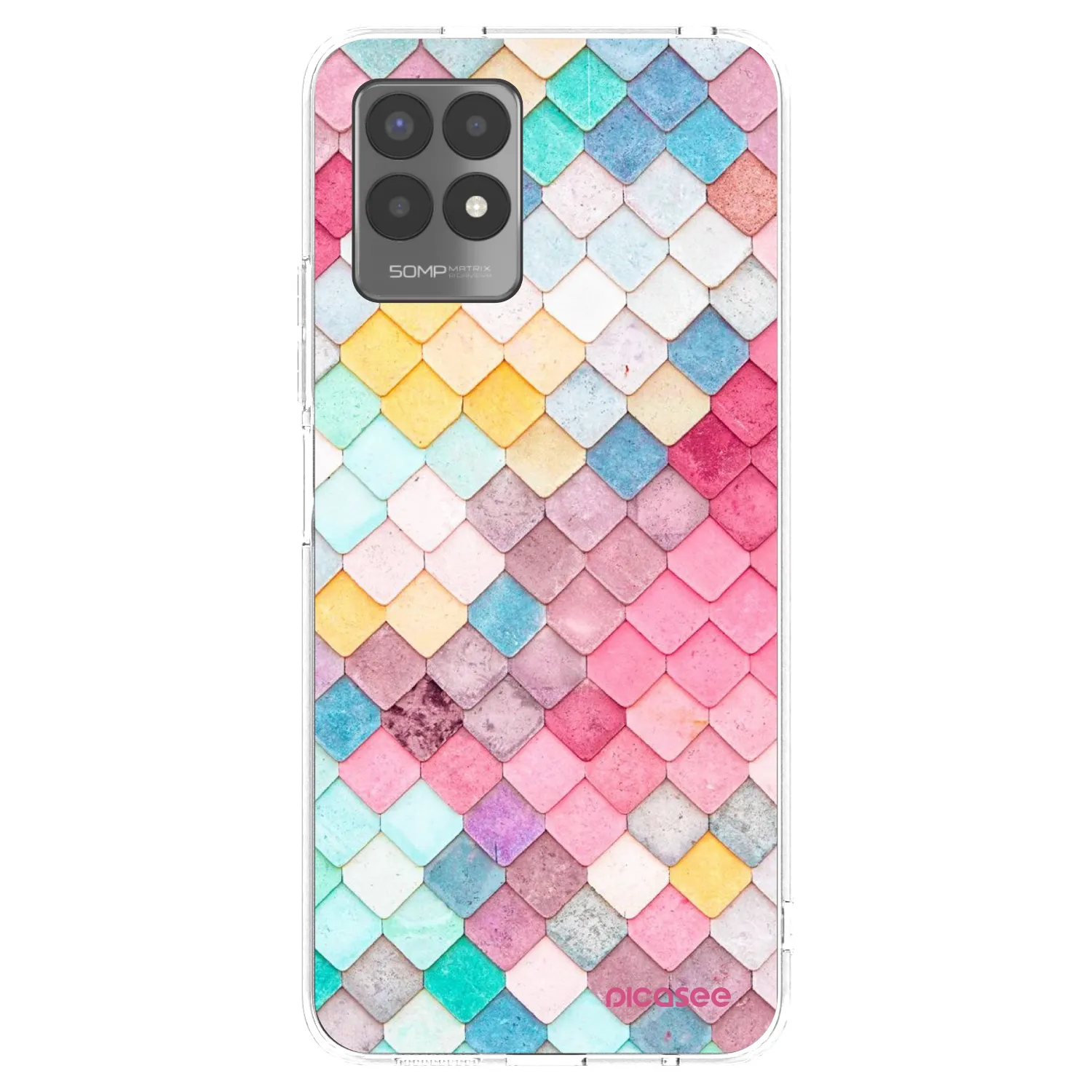 Picasee silikonska prozirna maskica za Realme 8i - Colorful roof