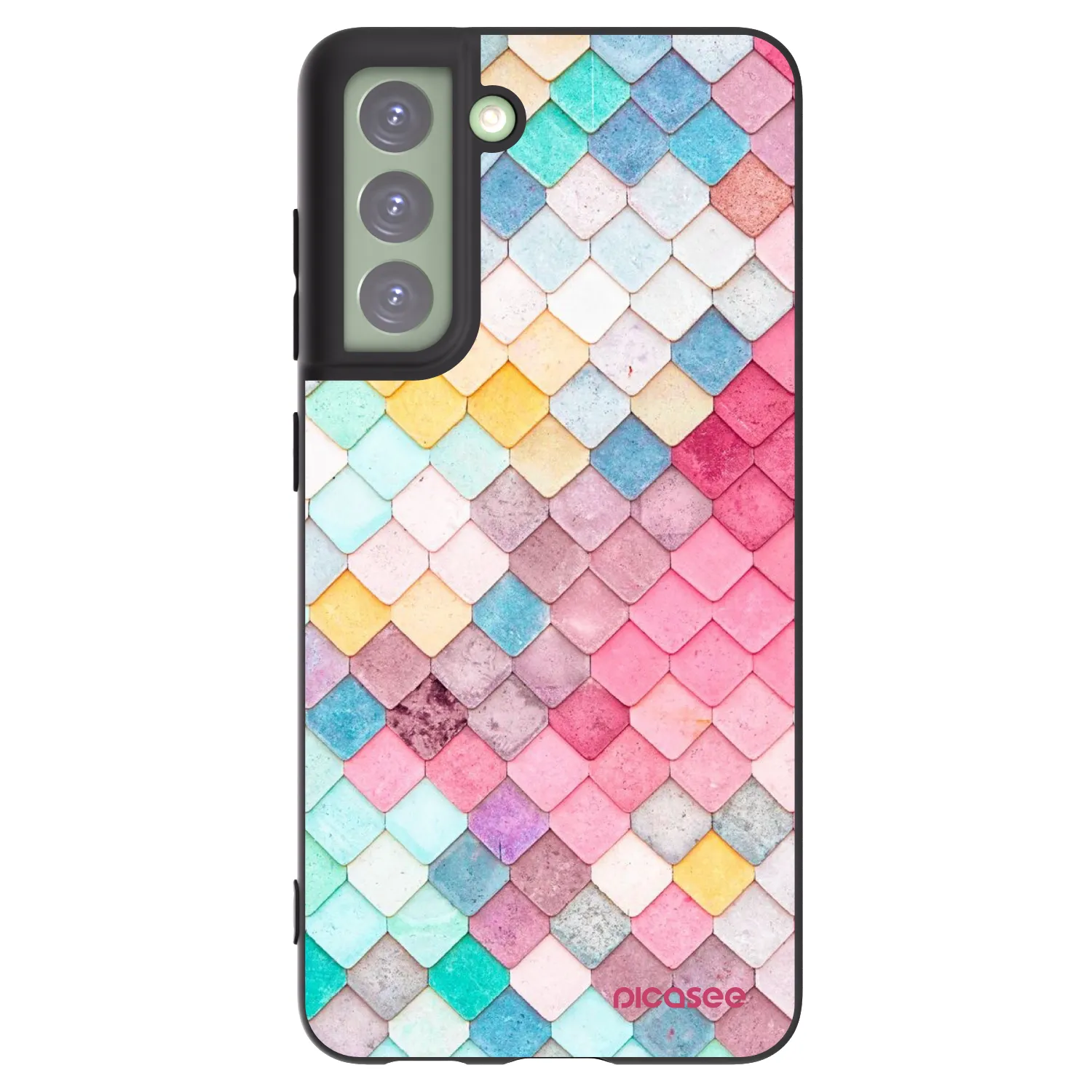 Picasee crna silikonska maskica za Samsung Galaxy S21 FE 5G - Colorful roof