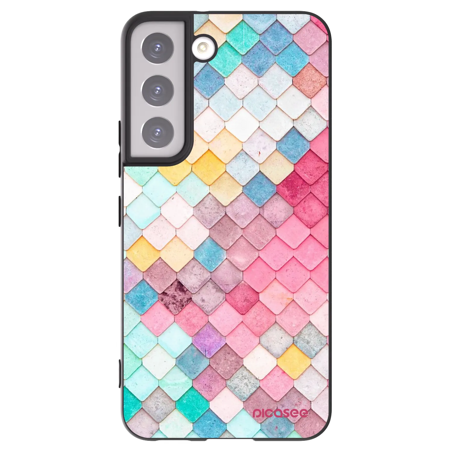 Picasee crna silikonska maskica za Samsung Galaxy S22 5G - Colorful roof