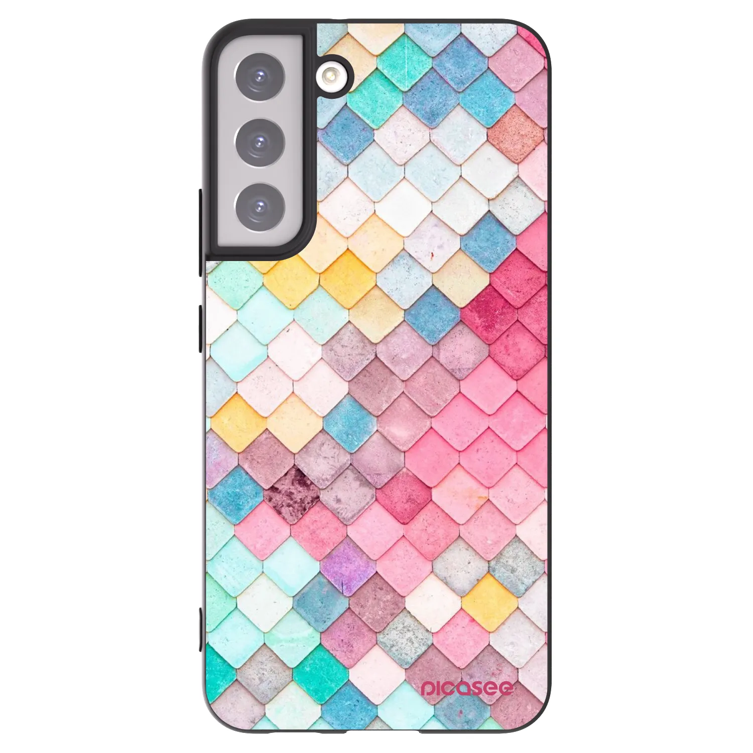 Picasee crna silikonska maskica za Samsung Galaxy S22+ 5G - Colorful roof