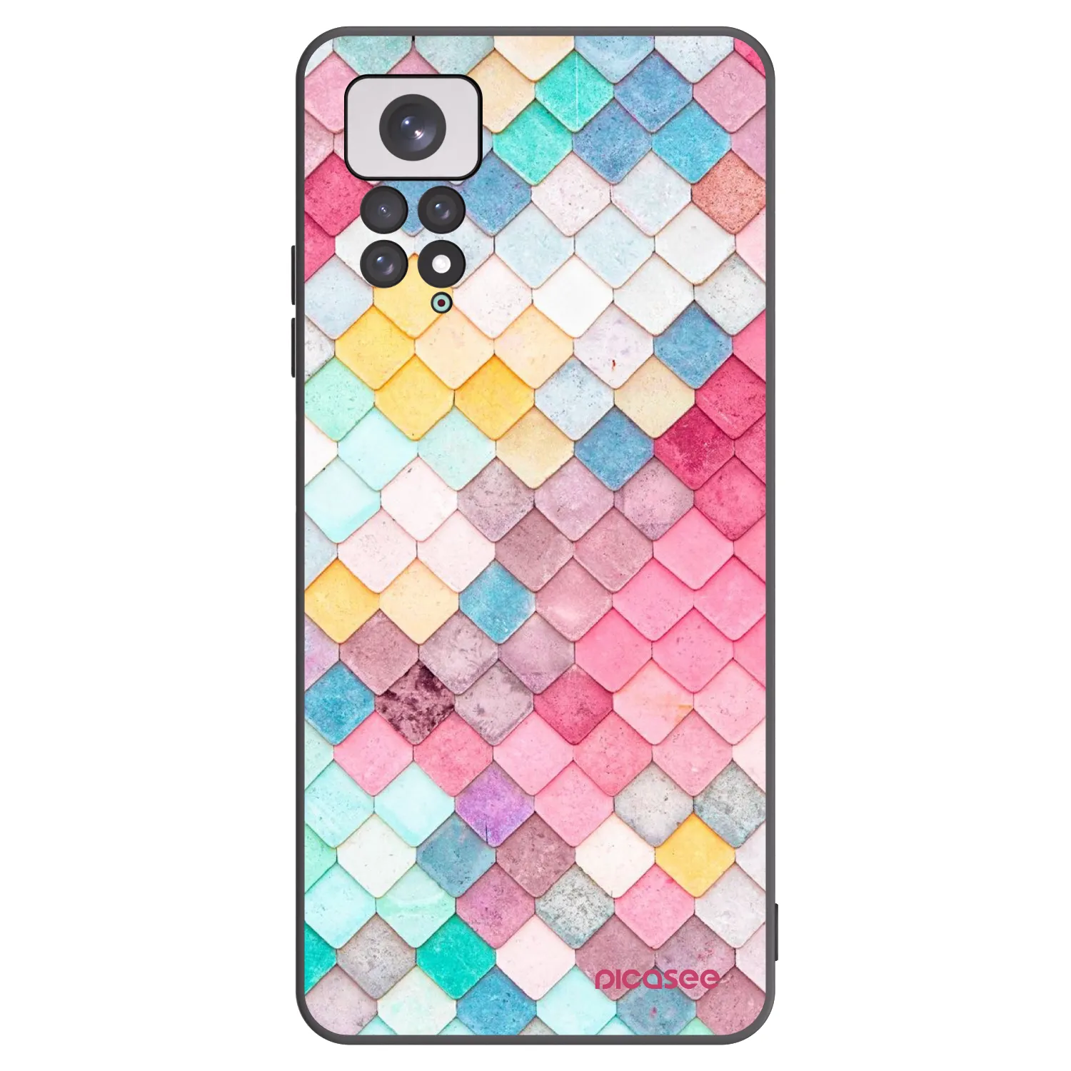 Picasee crna silikonska maskica za Xiaomi Redmi Note 11 - Colorful roof