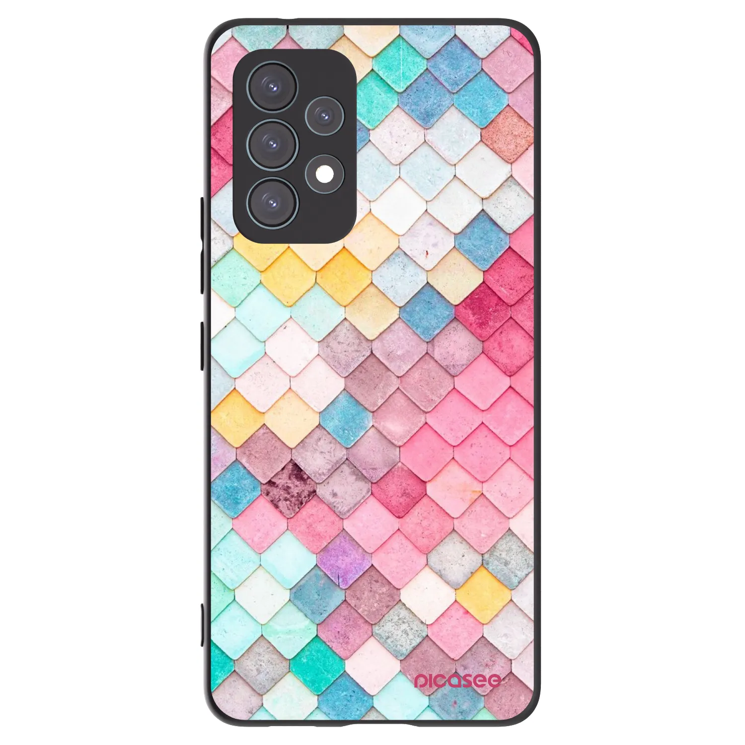 Picasee crna silikonska maskica za Samsung Galaxy A53 5G A536 - Colorful roof