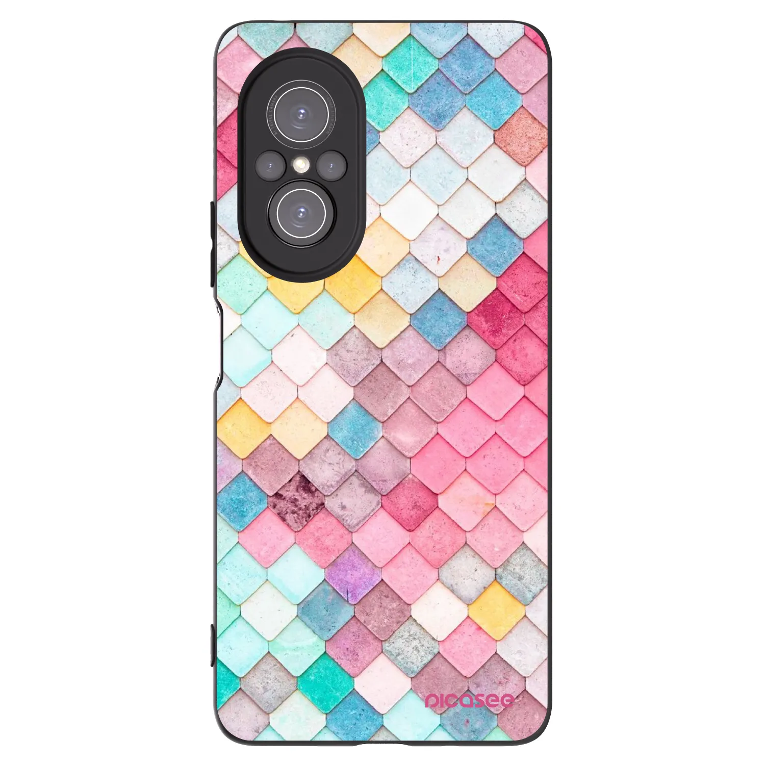 Picasee crna silikonska maskica za Huawei Nova 9 SE - Colorful roof