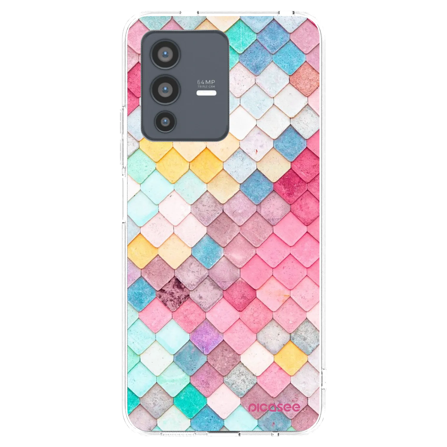 Picasee silikonska prozirna maskica za Vivo V23 5G - Colorful roof