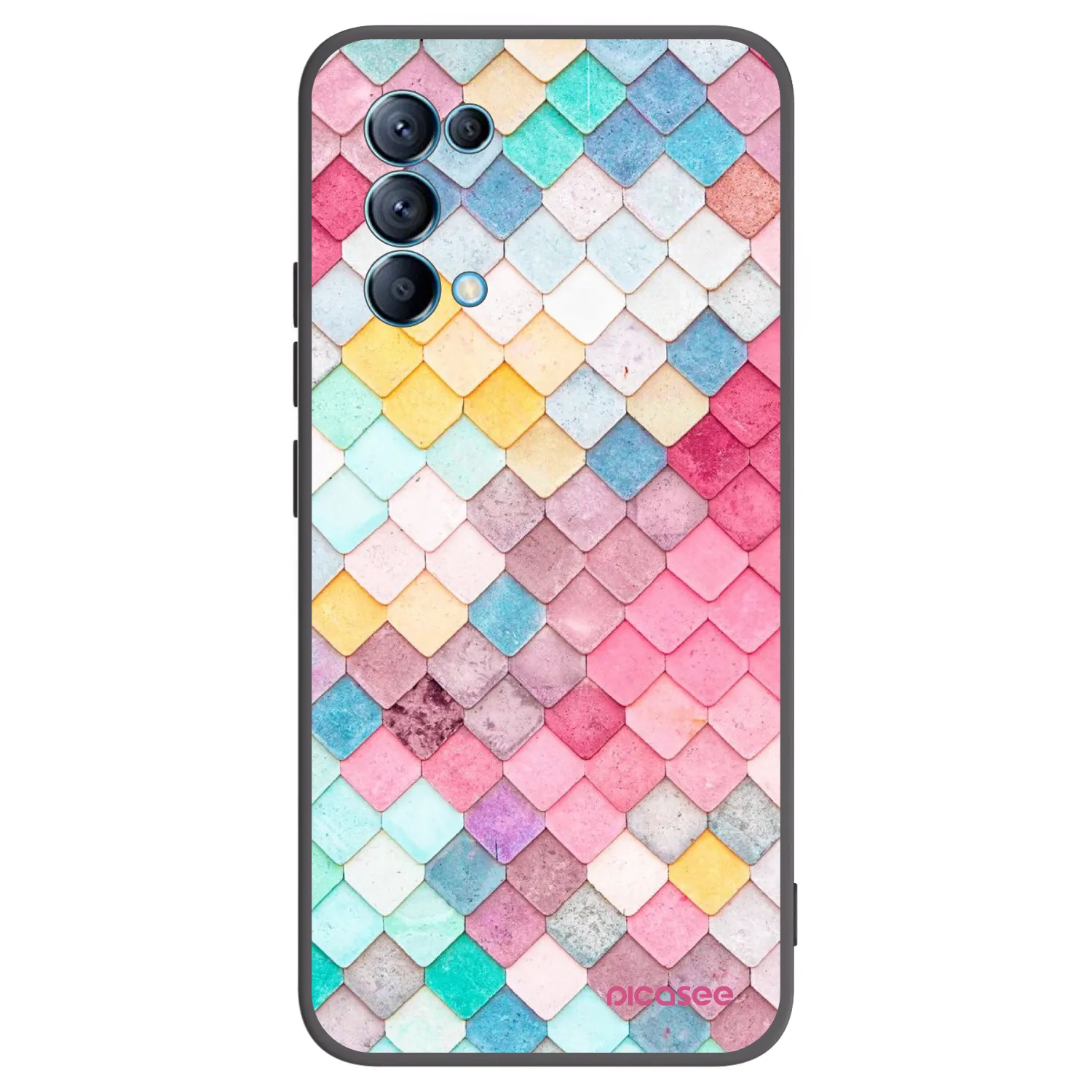 Picasee crna silikonska maskica za OPPO Reno 5 5G - Colorful roof