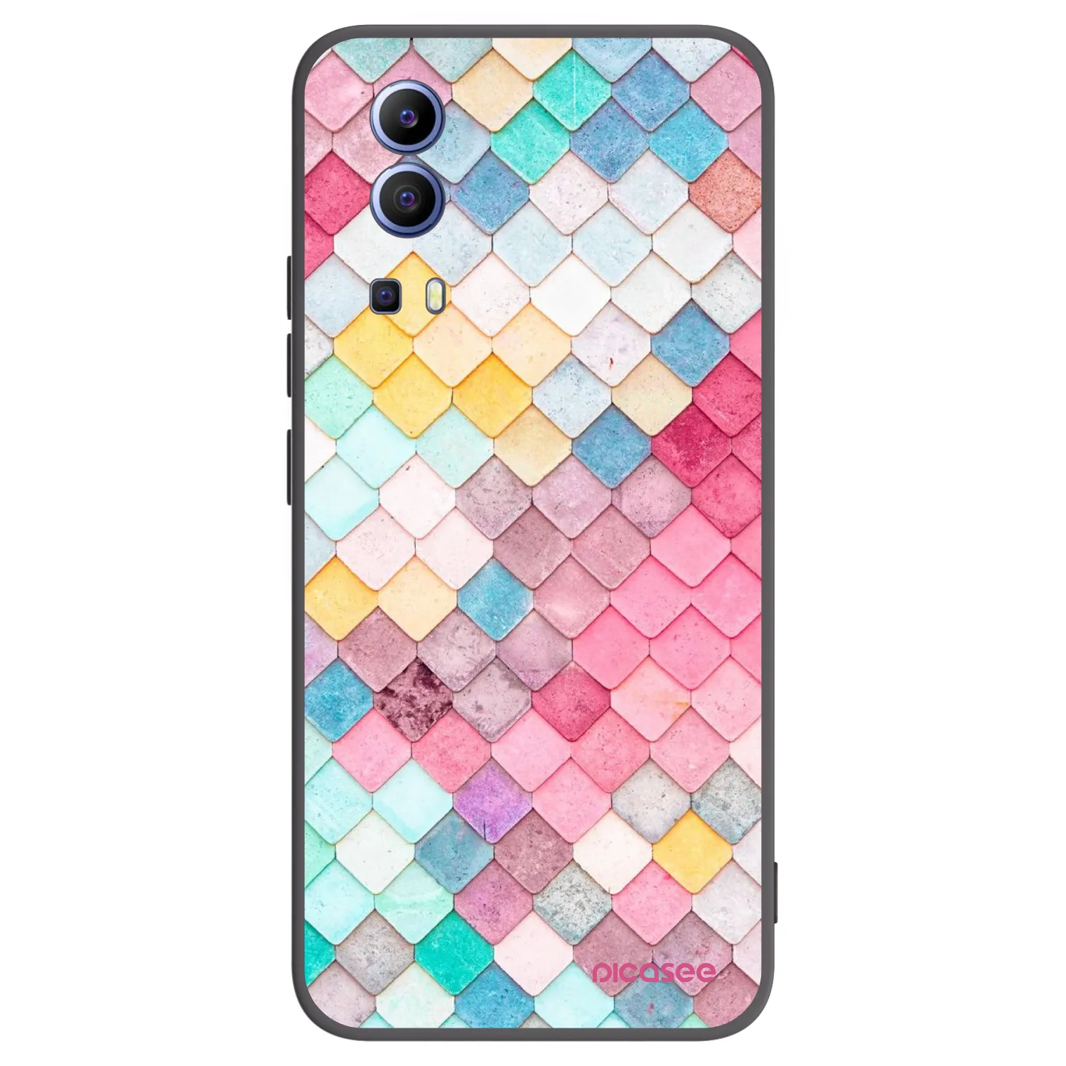Picasee crna silikonska maskica za Vivo Y52 5G - Colorful roof