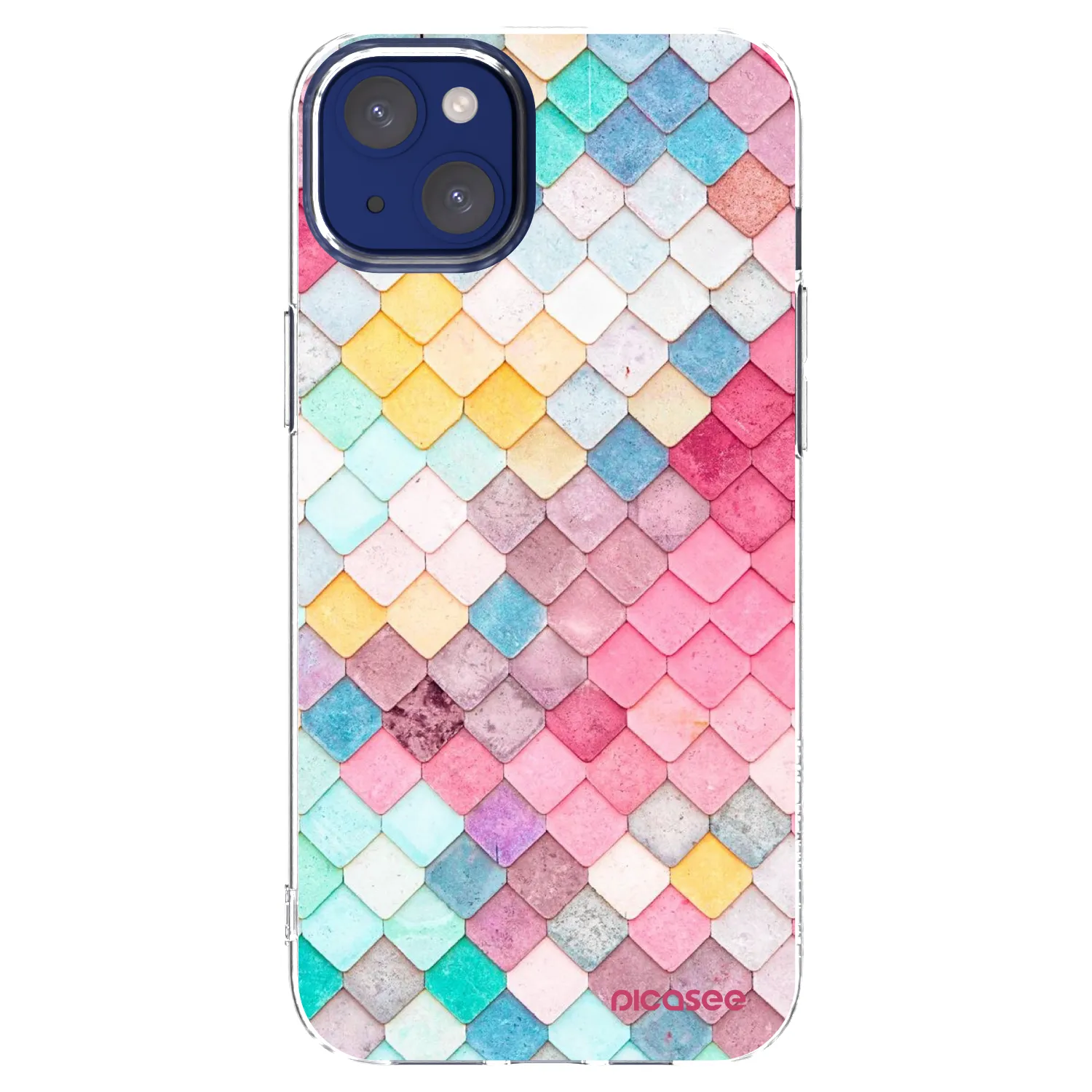 Picasee silikonska prozirna maskica za Apple iPhone 14 Plus - Colorful roof