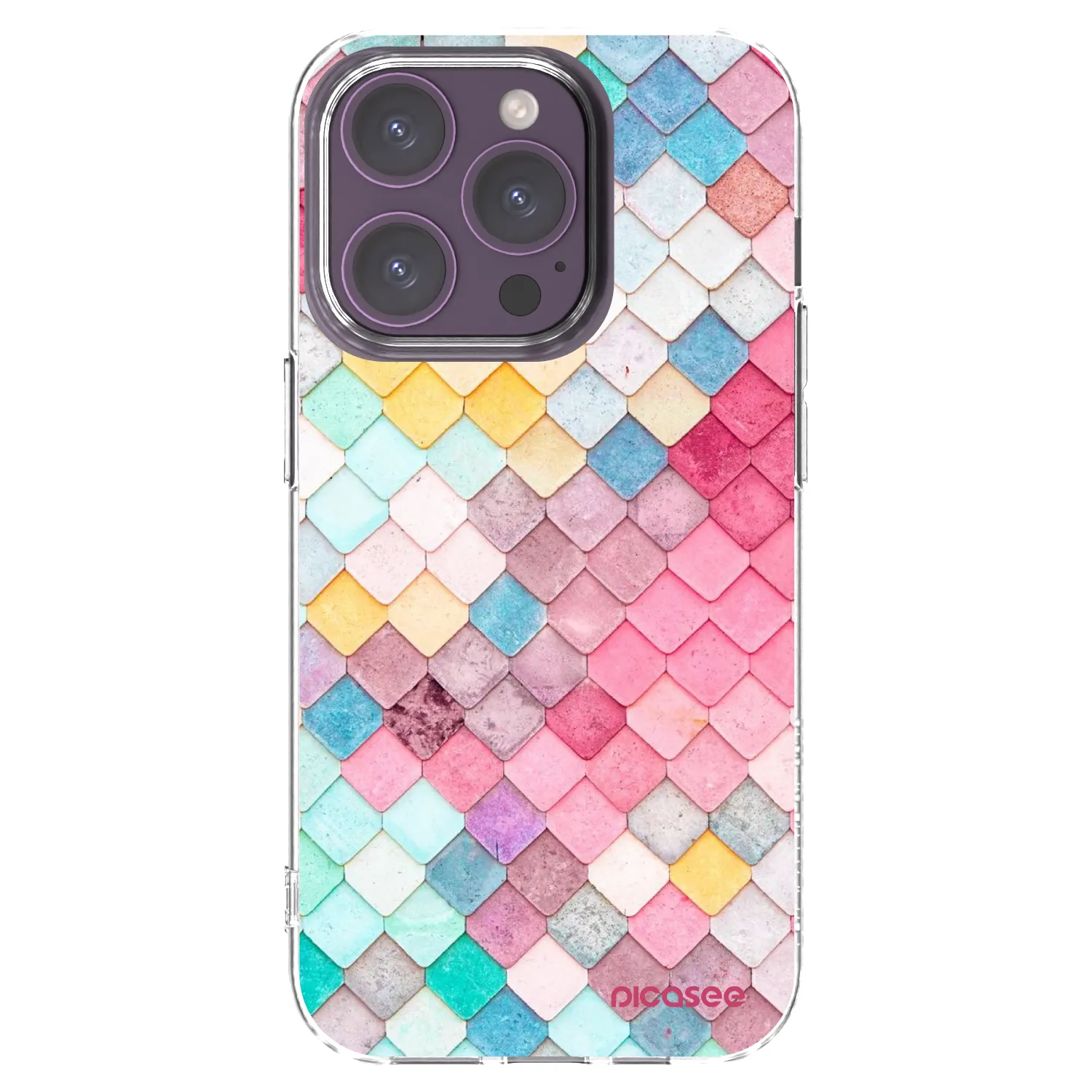 Picasee silikonska prozirna maskica za Apple iPhone 14 Pro - Colorful roof