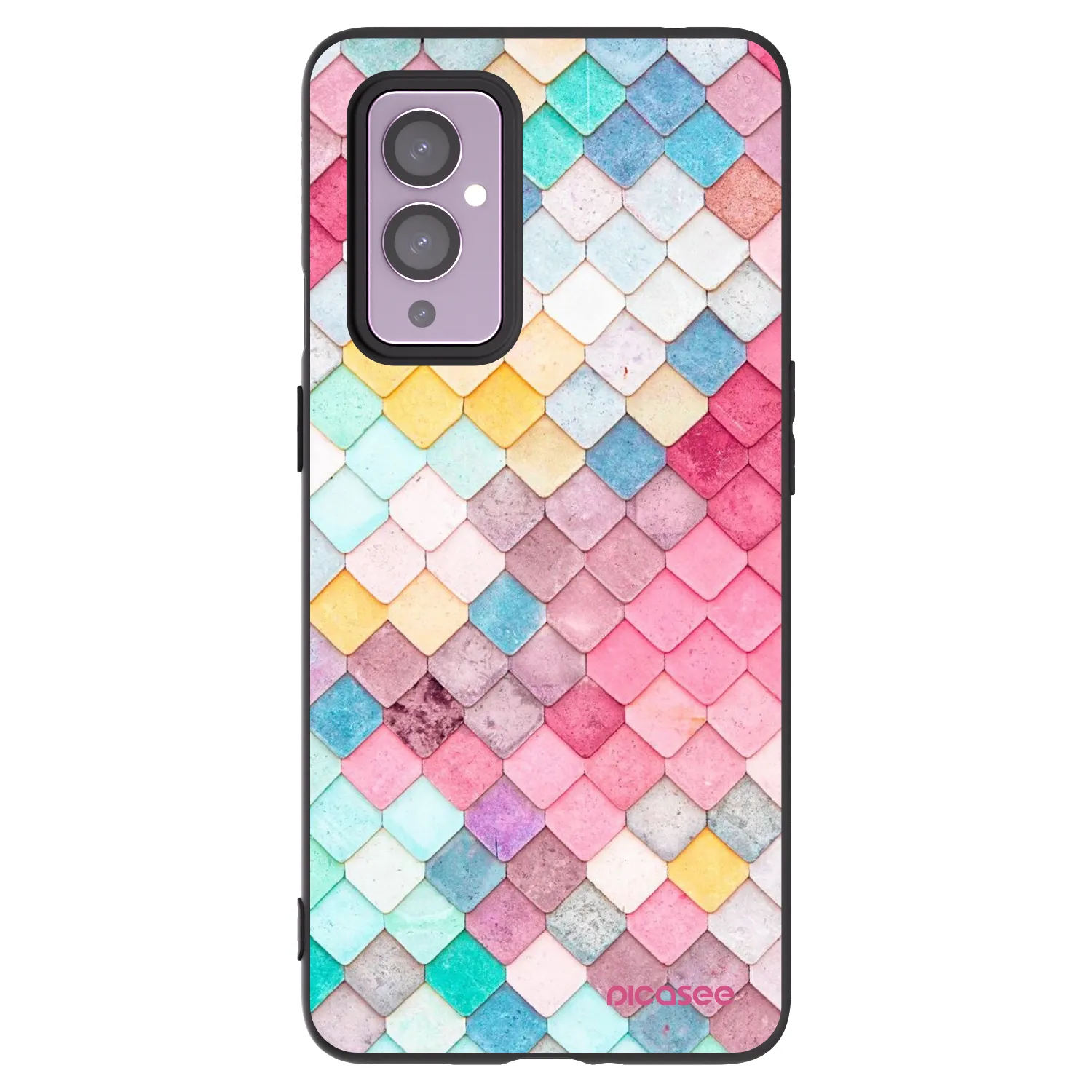 Picasee crna silikonska maskica za OnePlus 9 - Colorful roof
