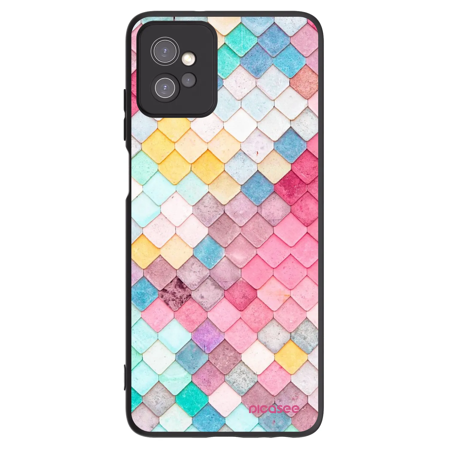 Picasee crna silikonska maskica za Motorola Moto G32 - Colorful roof