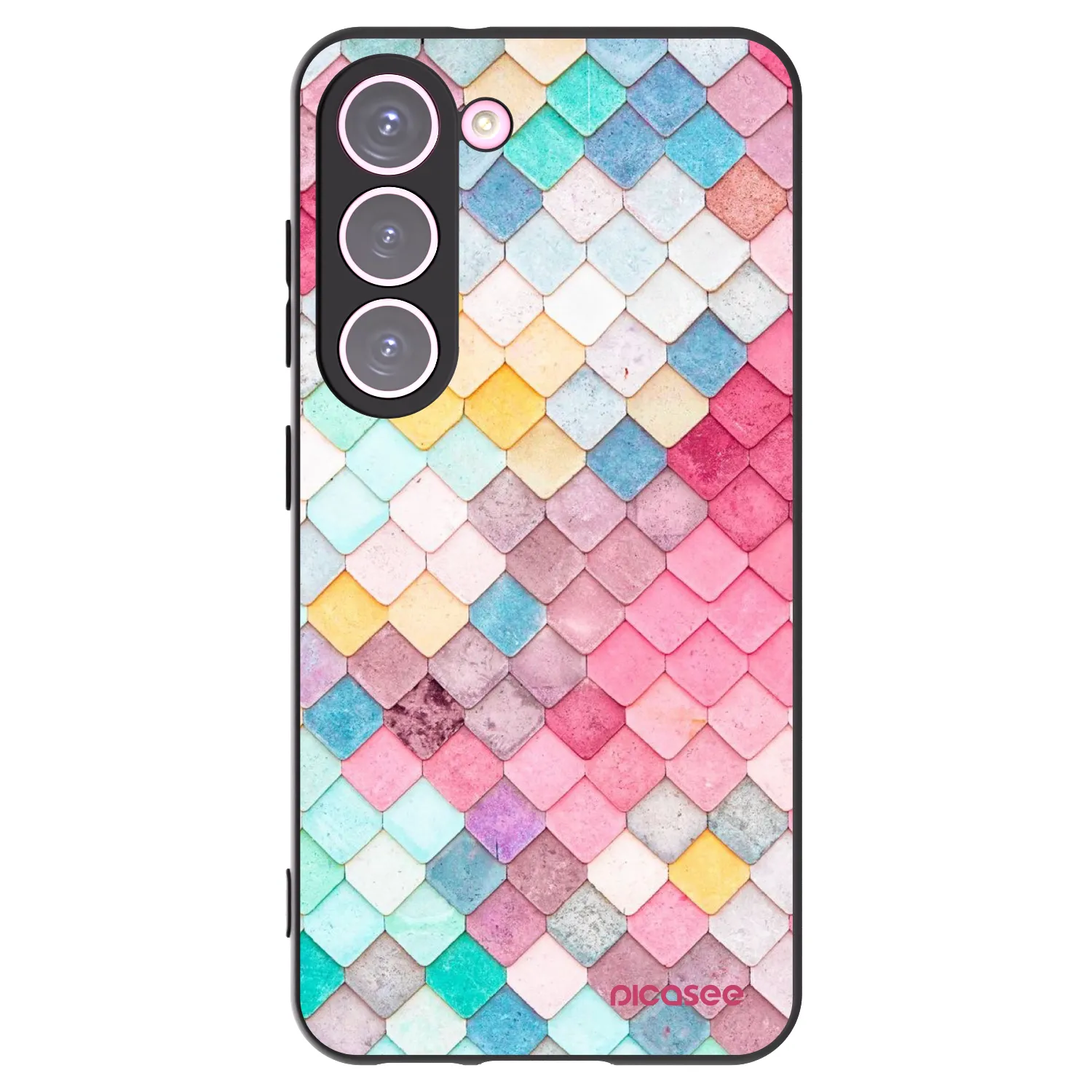 Picasee crna silikonska maskica za Samsung Galaxy S23 5G - Colorful roof