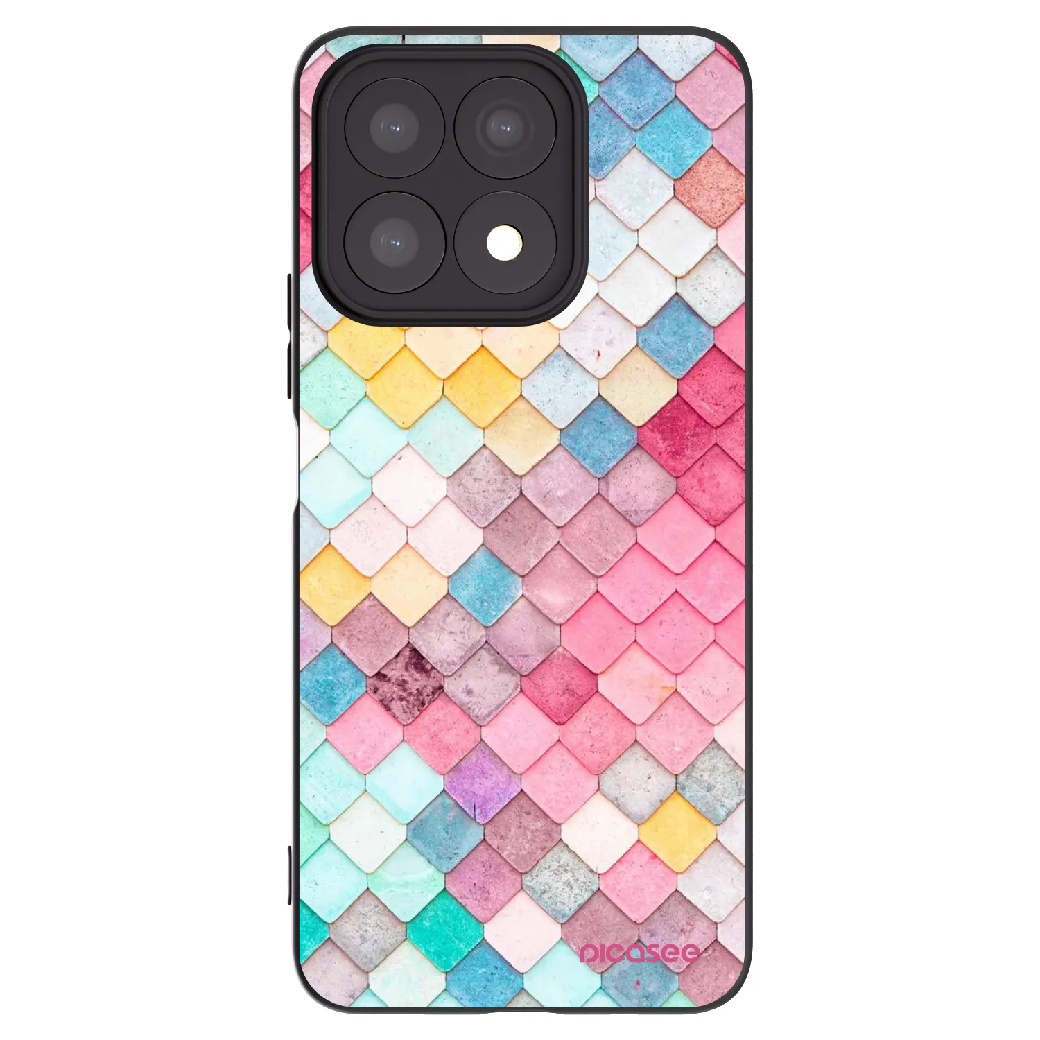 Picasee crna silikonska maskica za Honor X8a - Colorful roof