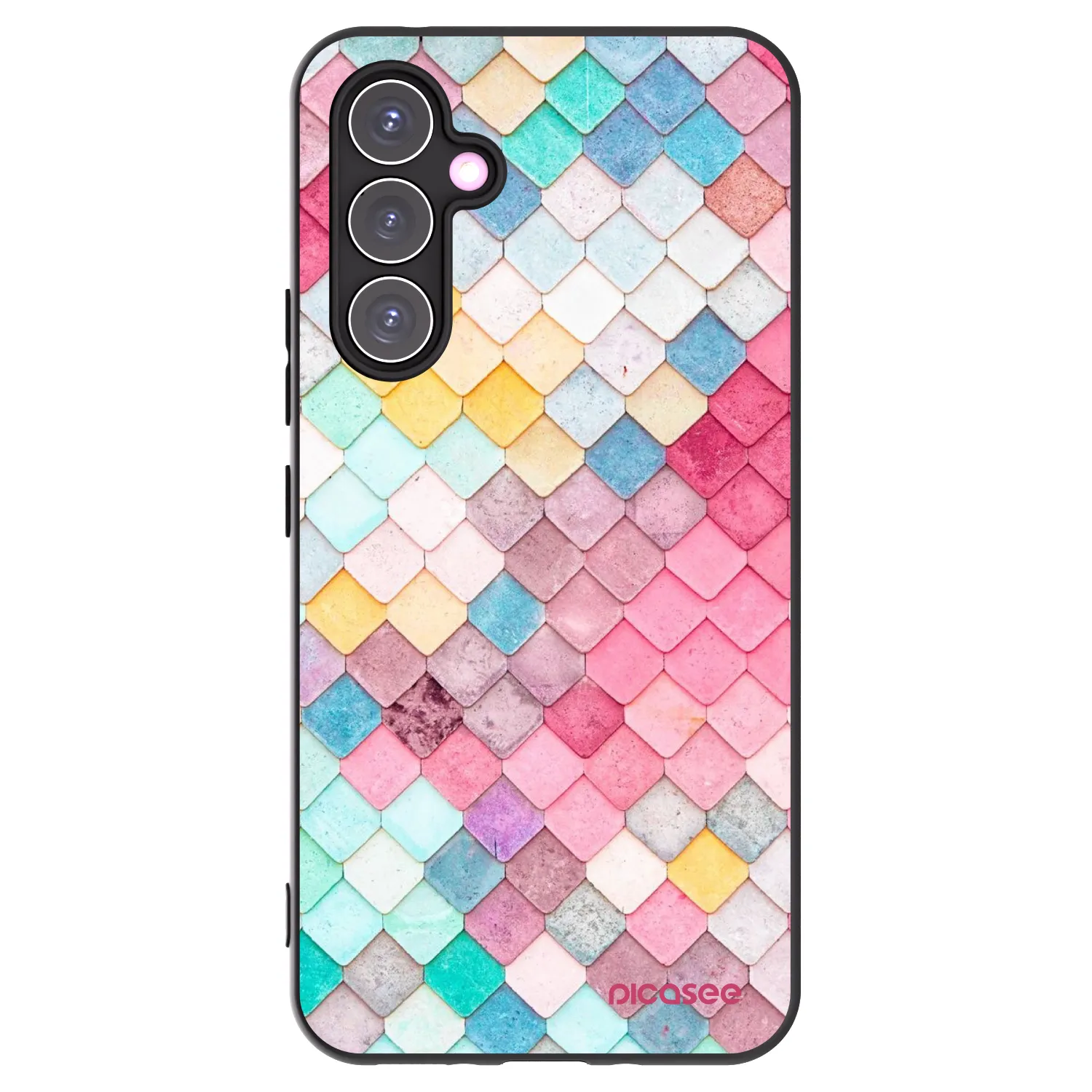 Picasee crna silikonska maskica za Samsung Galaxy A54 5G A546B - Colorful roof