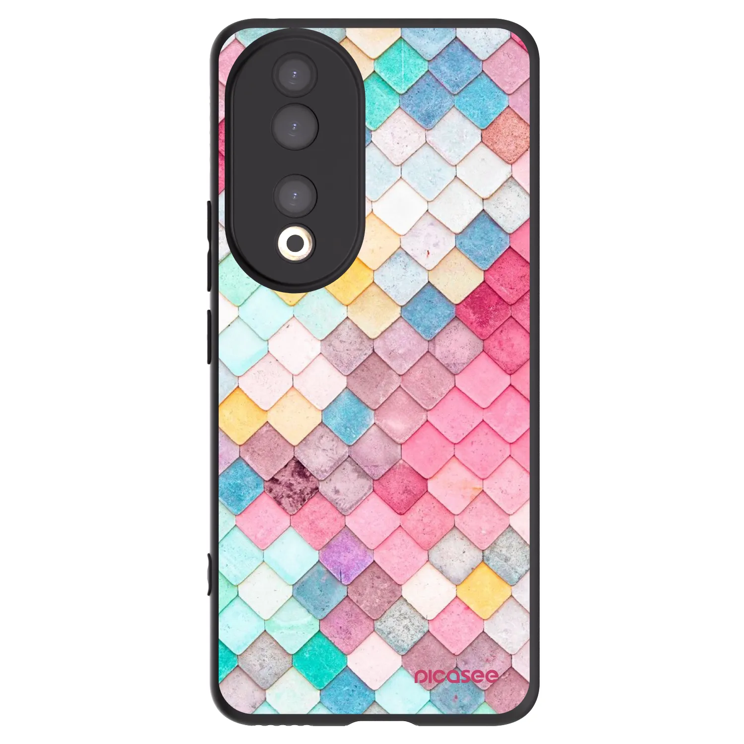Picasee crna silikonska maskica za Honor 90 5G - Colorful roof
