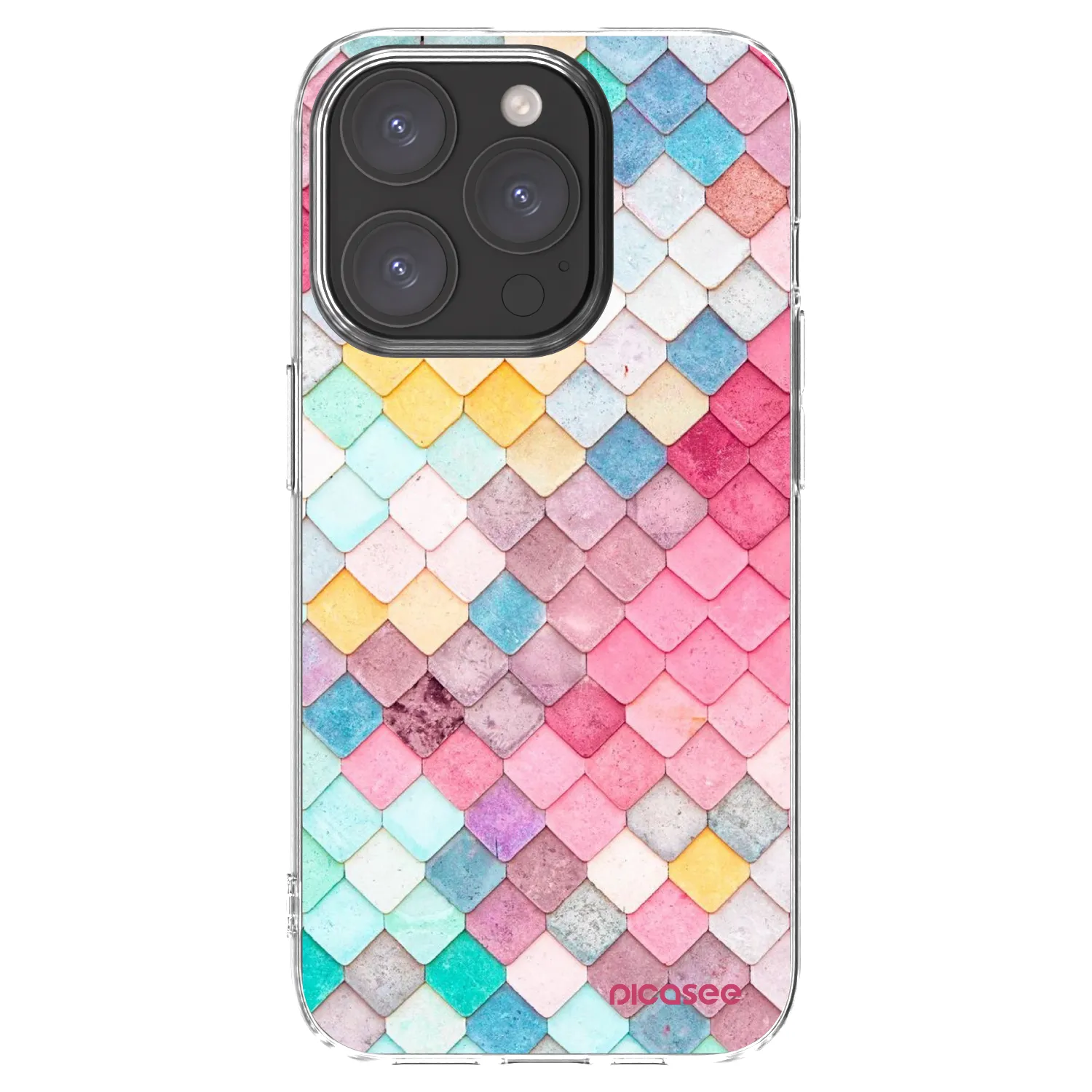 Picasee silikonska prozirna maskica za Apple iPhone 15 Pro - Colorful roof