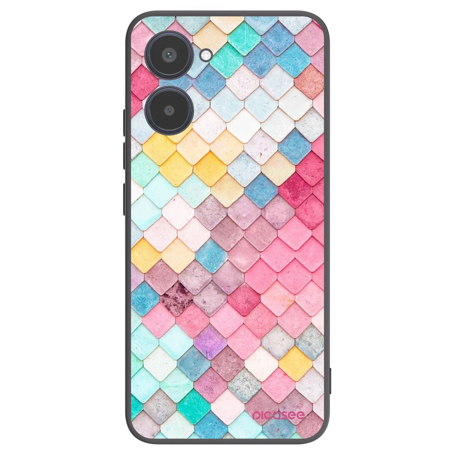 Picasee crna silikonska maskica za Realme 10 4G - Colorful roof