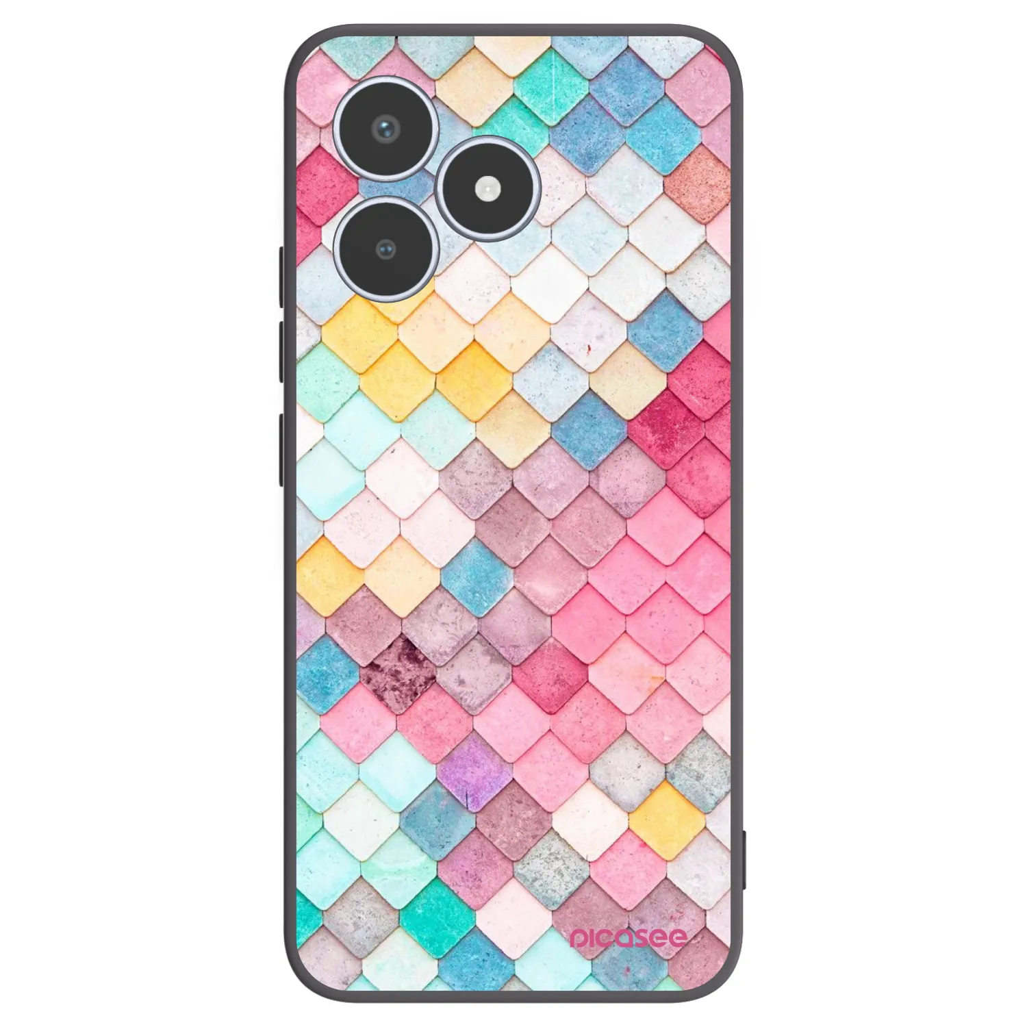 Picasee crna silikonska maskica za Realme C53 - Colorful roof