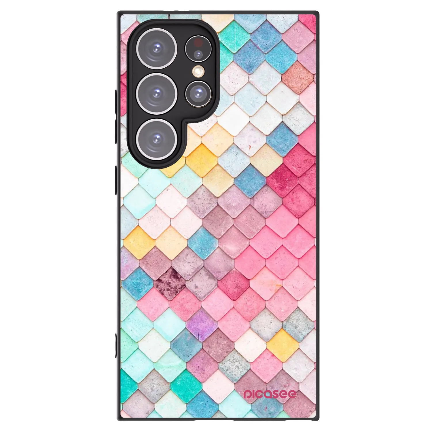 Picasee crna silikonska maskica za Samsung Galaxy S24 Ultra S928B 5G - Colorful roof